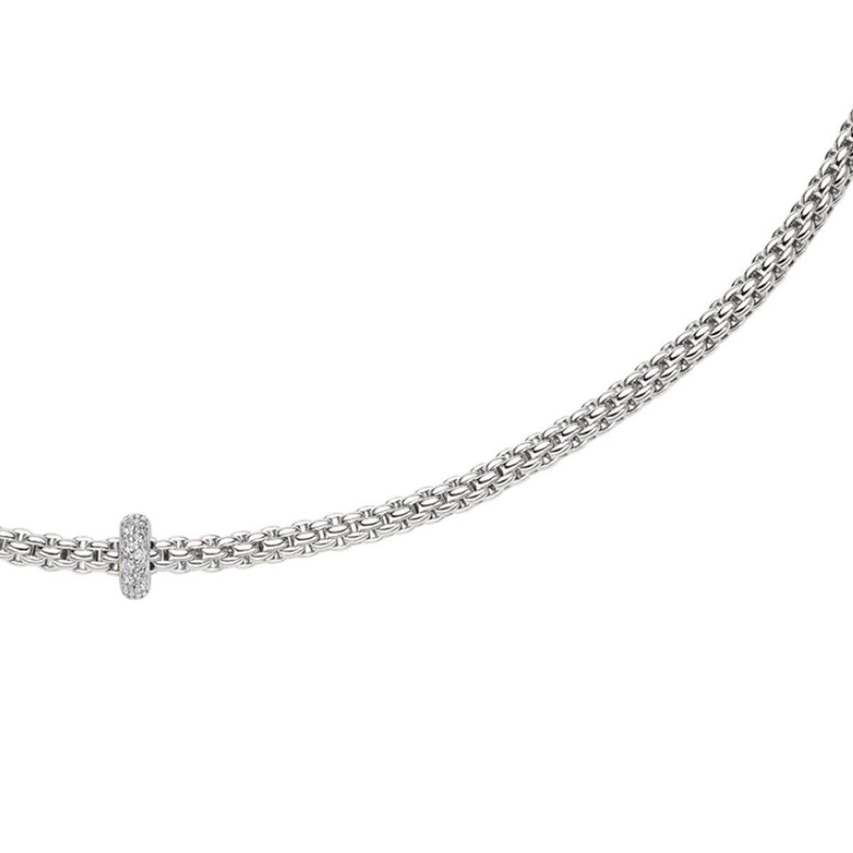 Video Thumbnail: Fope Prima Collection Necklace Entirely Made of White Gold Rondel Pave Set Round Diamonds 0 18 Carat Total Weight Style Bb G Xbx - Fope Prima Collection 18k White Gold Necklace With Diamonds