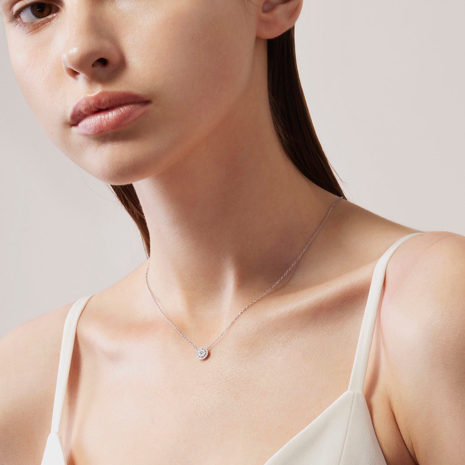 18K White Gold Joy Diamond Pendant