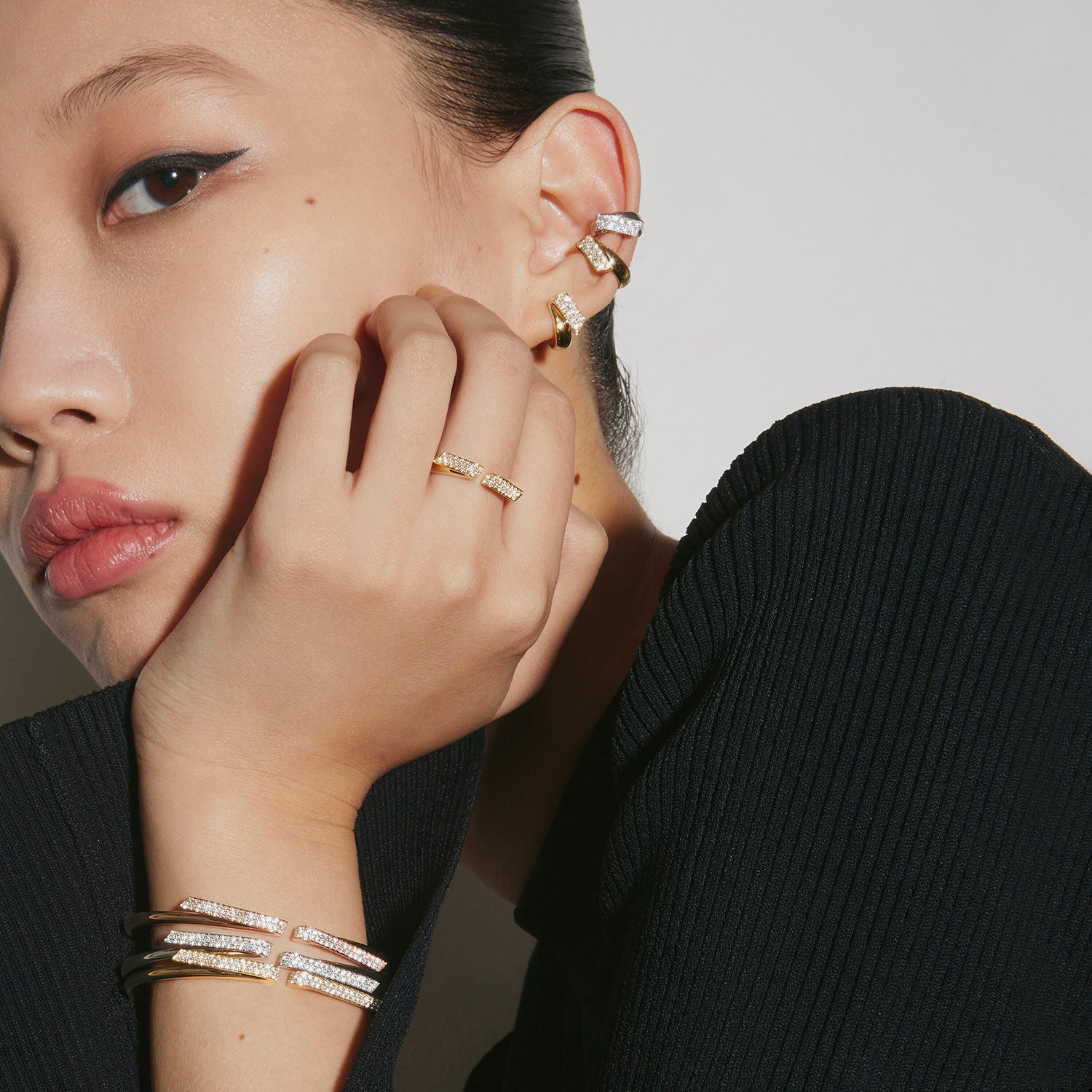 INSIDE/OUT 18K Yellow Gold Diamond Flip Open Ring