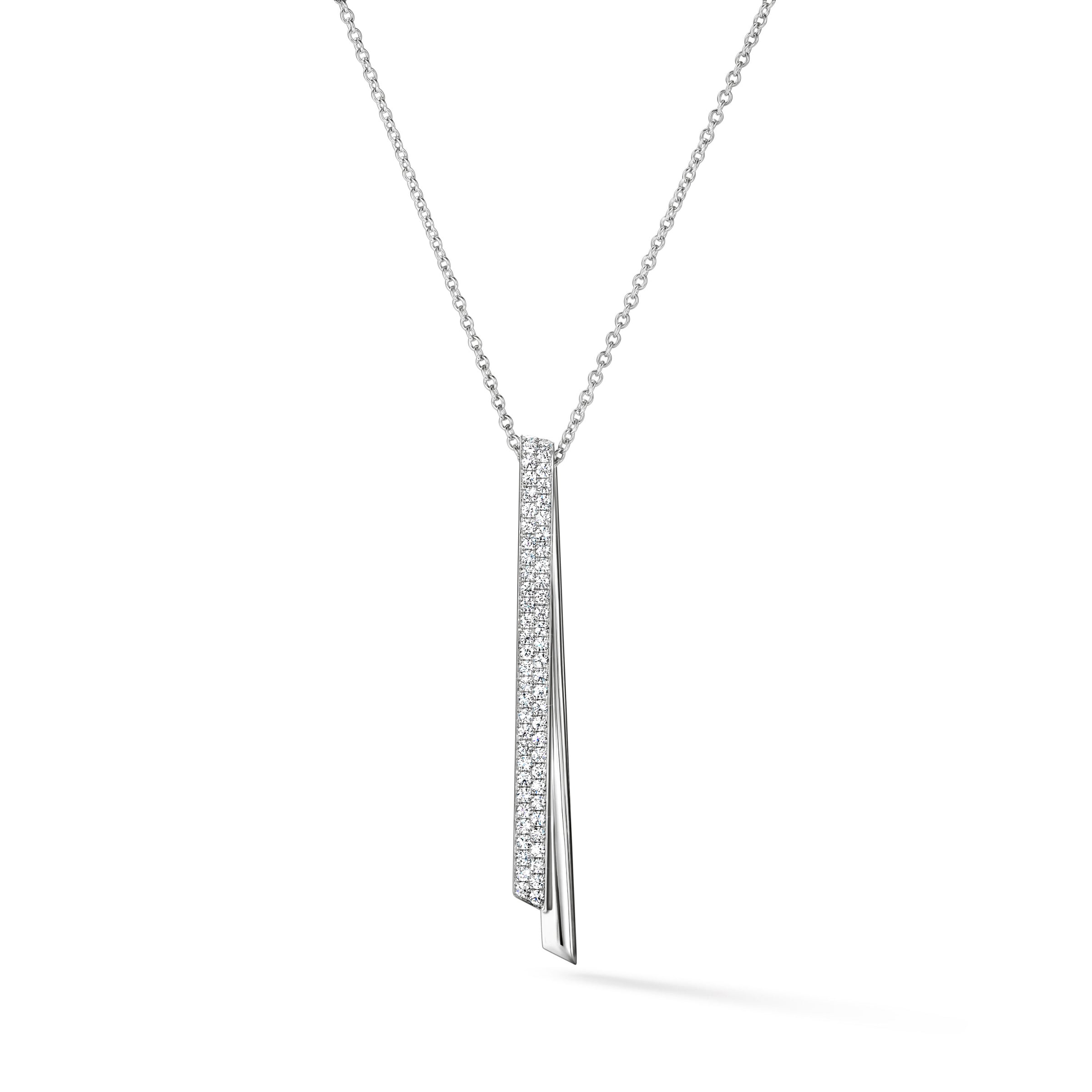 INSIDE/OUT 18K White Gold Diamond Flip Drop Pendant Necklace