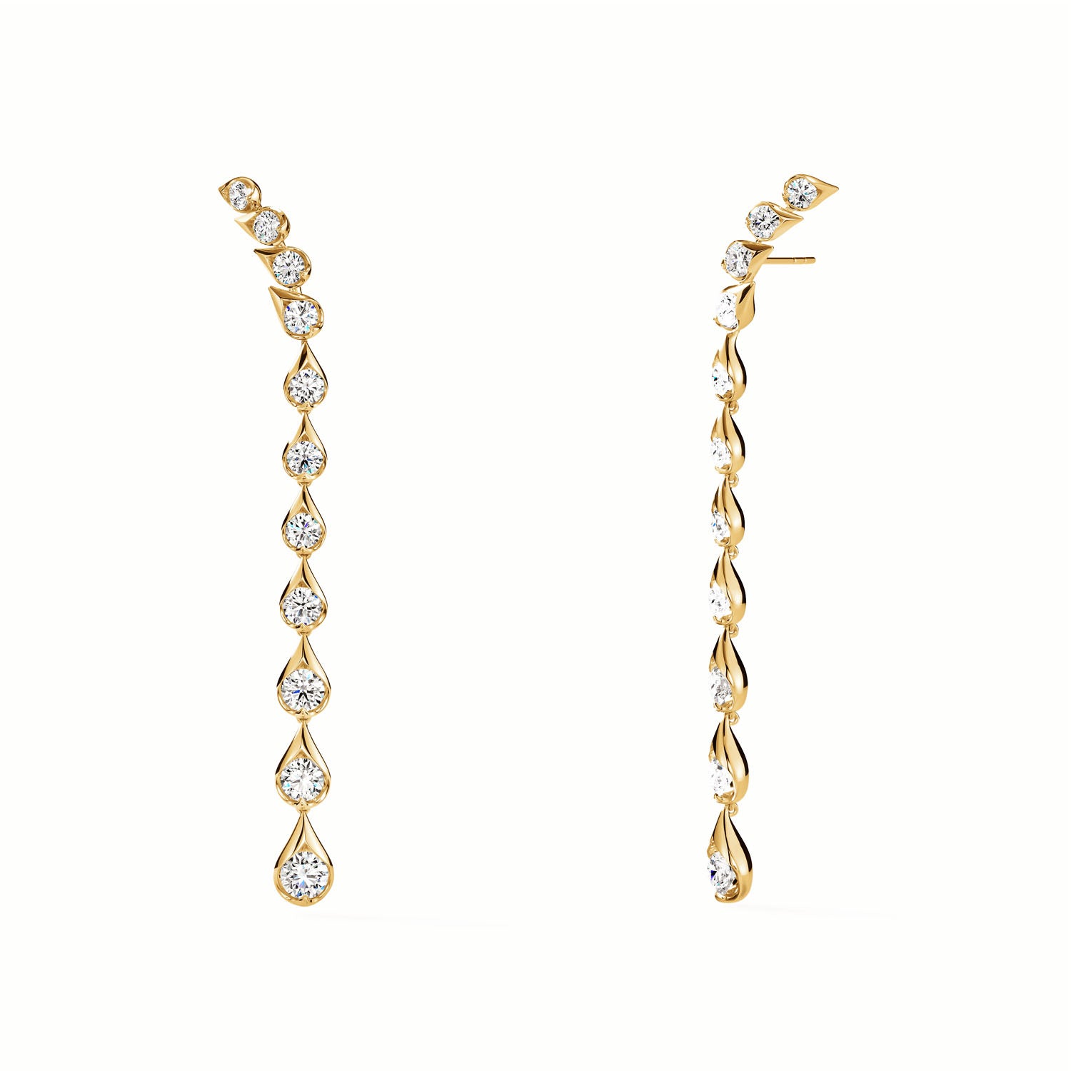 Hearts On Fire 18KY Gold LU Droplet Stiletto Earrings 5.30 ctw