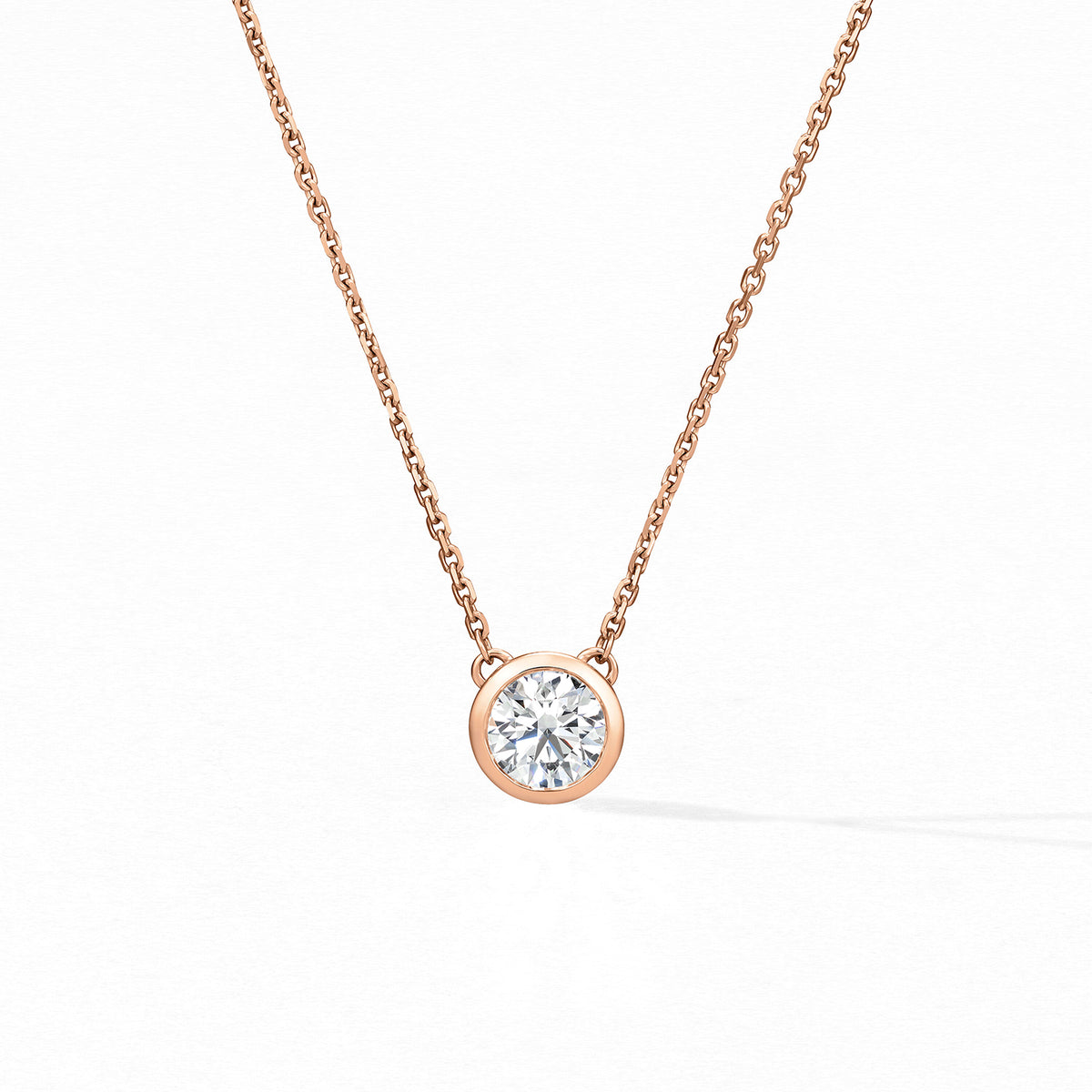 Video Thumbnail: Hof Classic Bezel Solitaire Rose Gold Pendant - Hof 18kr Gold Classic Bezel Solitaire Pendant