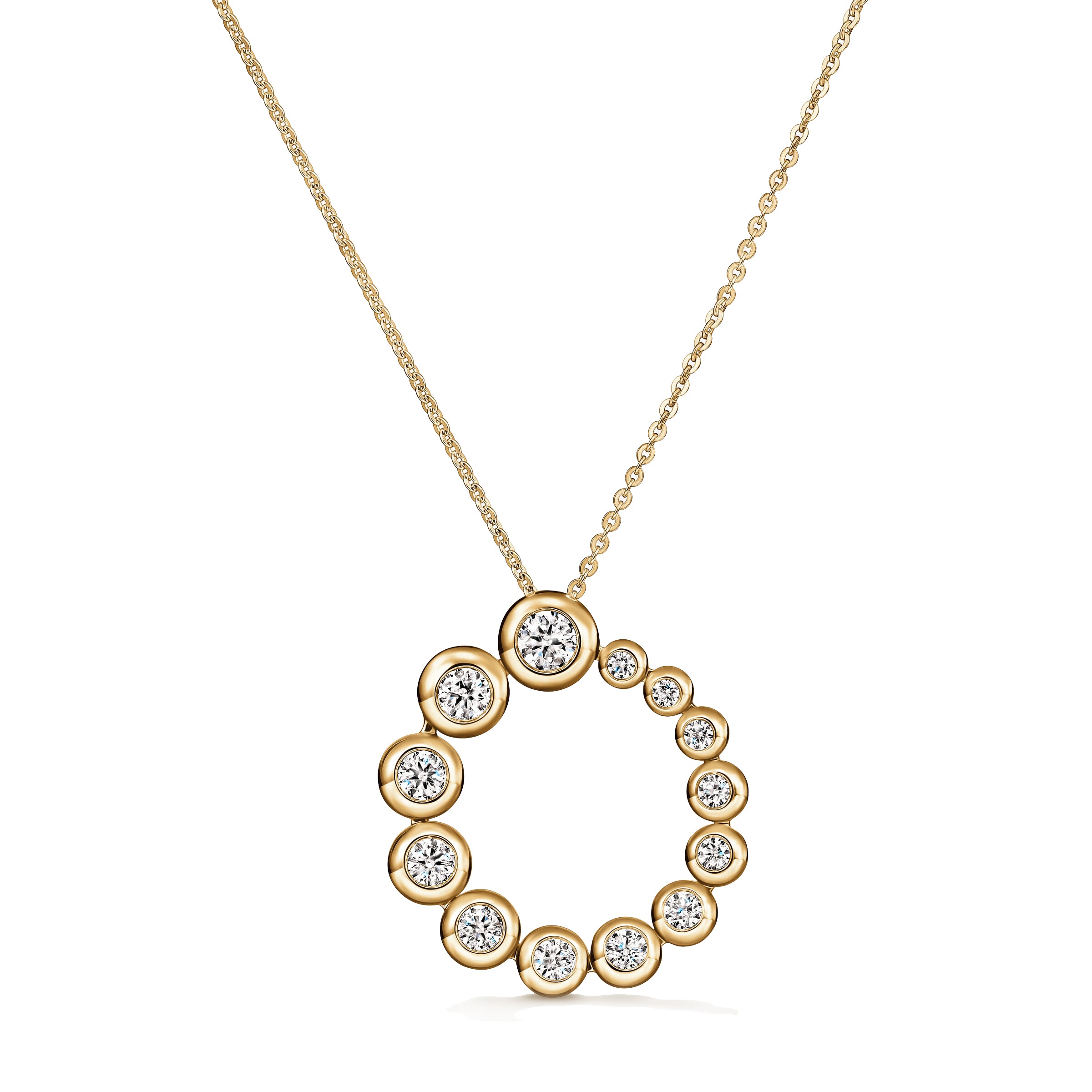Hearts on Fire 18K Yellow Gold 23.5" Dream Circle Convertible Pendant Necklace 1.65ctw