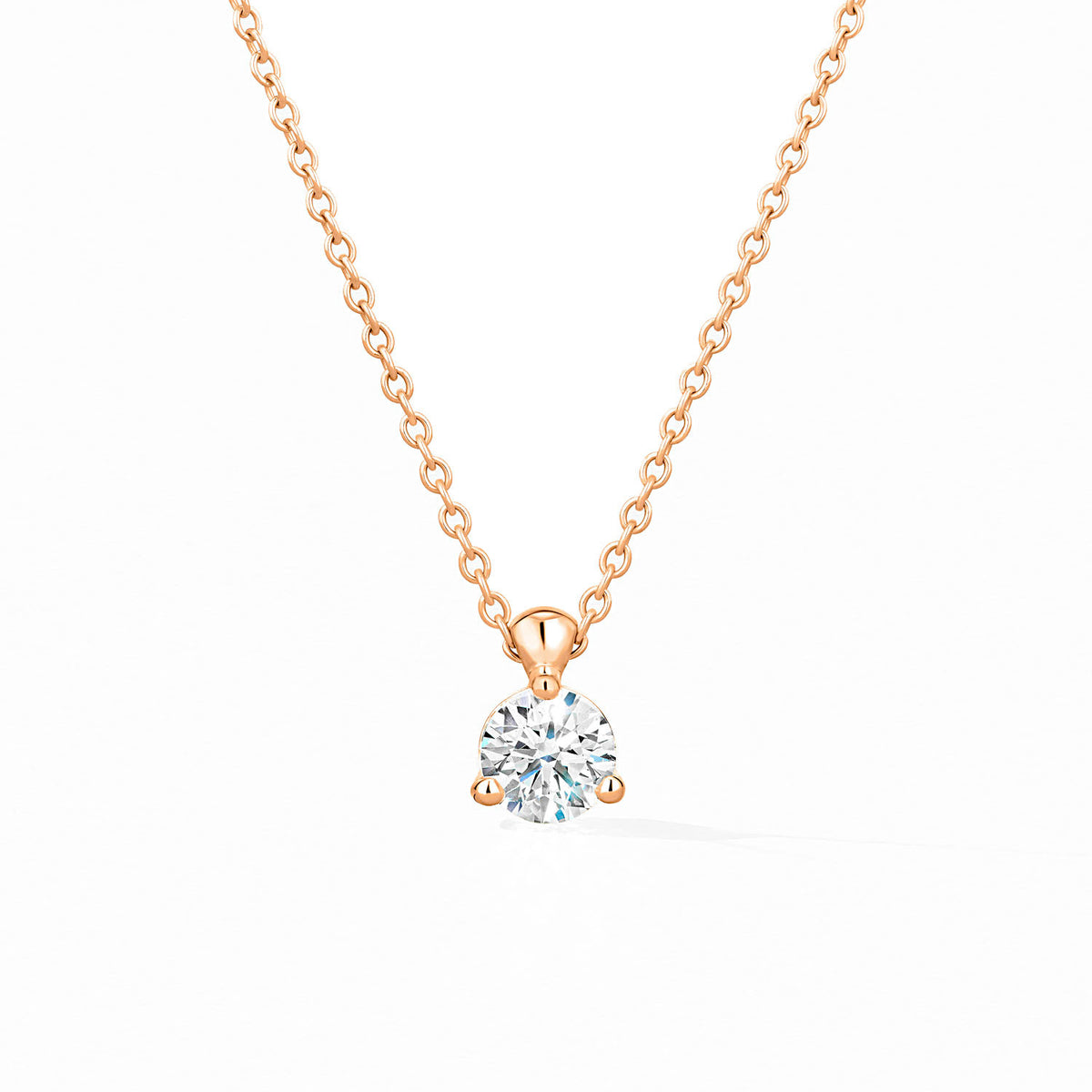 Video Thumbnail: Hearts on Fire Rose Classic Three Prong Solitaire Pendant 18 - Hearts on Fire 18k Rose Gold Classic 3 Prong Solitaire Pendant
