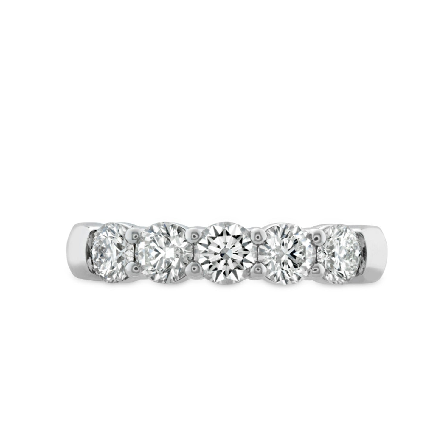 Video Thumbnail: Hearts on Fire White Gold 5 Stone Signature Band 2 4508 - 18k White Gold Signature 5 Stone Diamond Band