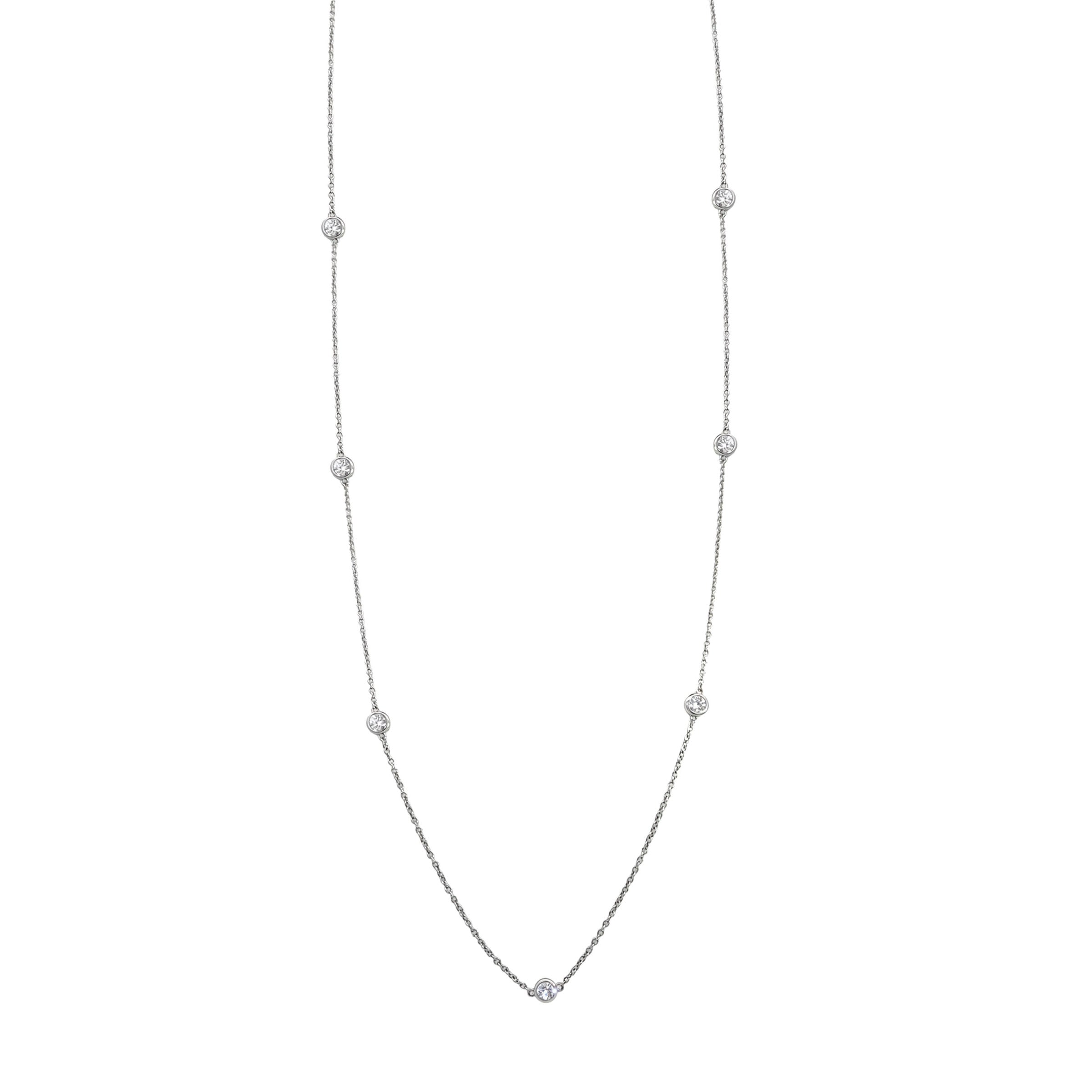 Hearts On Fire 18k White Gold Signature Bezels By The Yard Necklace 32''