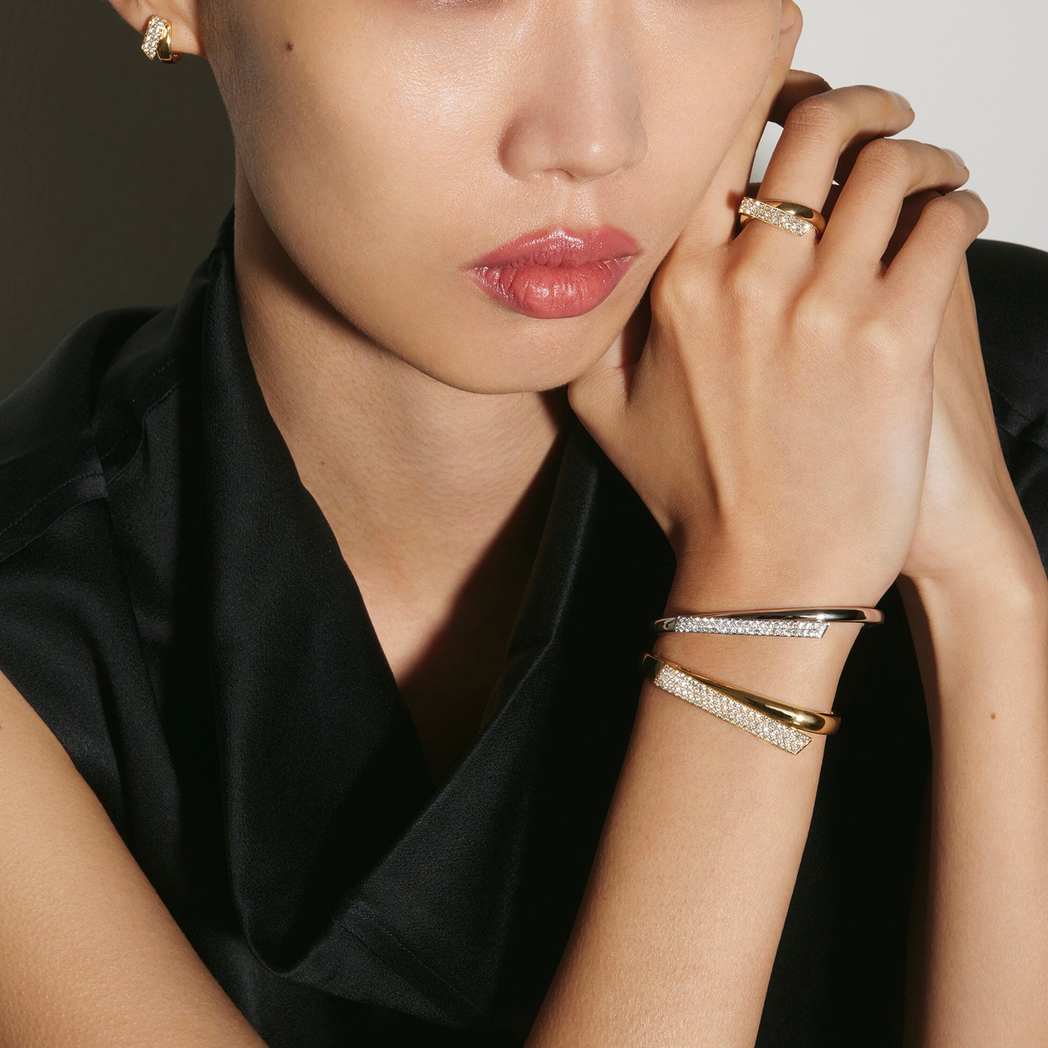 INSIDE/OUT 18K Yellow Gold Diamond Flip Huggies