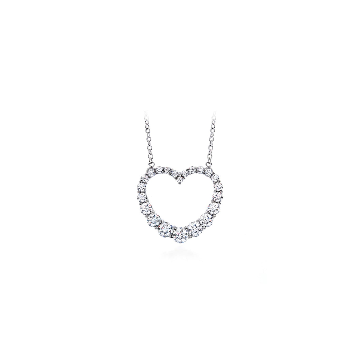 18KW Gold Whimsical Graduated Heart Pendant