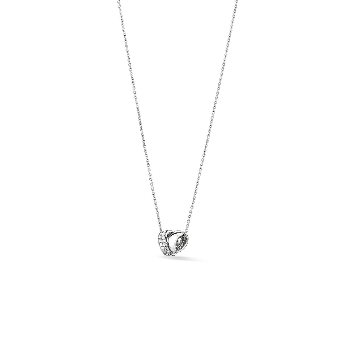 Hearts on Fire 18K White Gold 17" INSIDE/OUT Rondel Diamond Pendant Necklace 0.10ctw