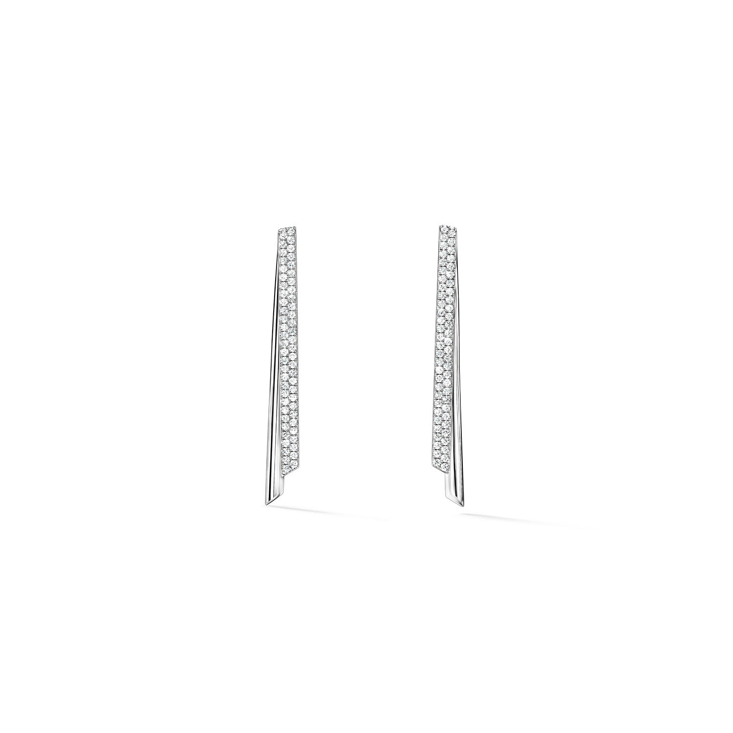 Video Thumbnail: Hearts on Fire White Gold Inside Out Diamond Stiletto Flip Earrings 0 - Hearts on Fire 18k White Gold Inside/out Diamond Stiletto Flip Earring