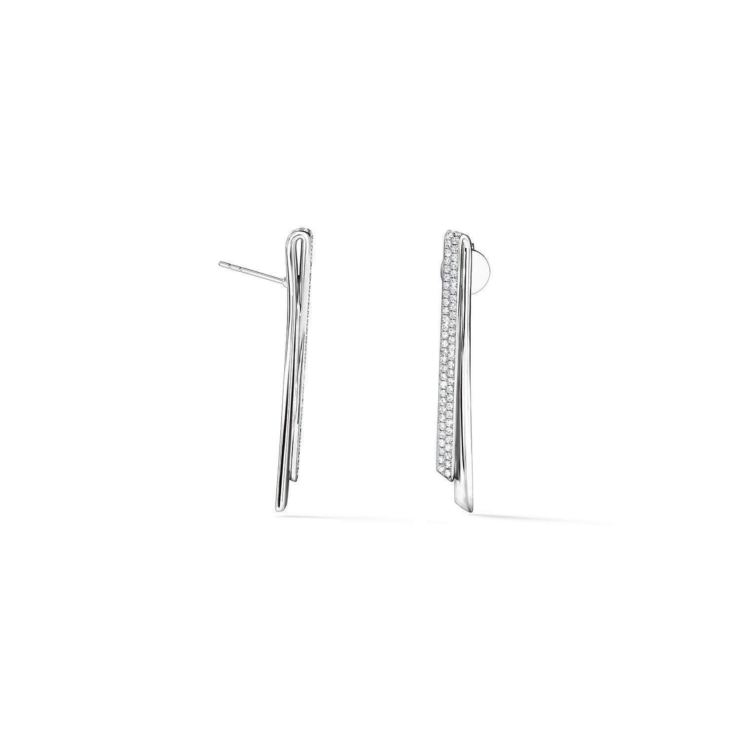 Video Thumbnail: Hearts on Fire White Gold Inside Out Diamond Stiletto Flip Earrings 0 - Hearts on Fire 18k White Gold Inside/out Diamond Stiletto Flip Earring