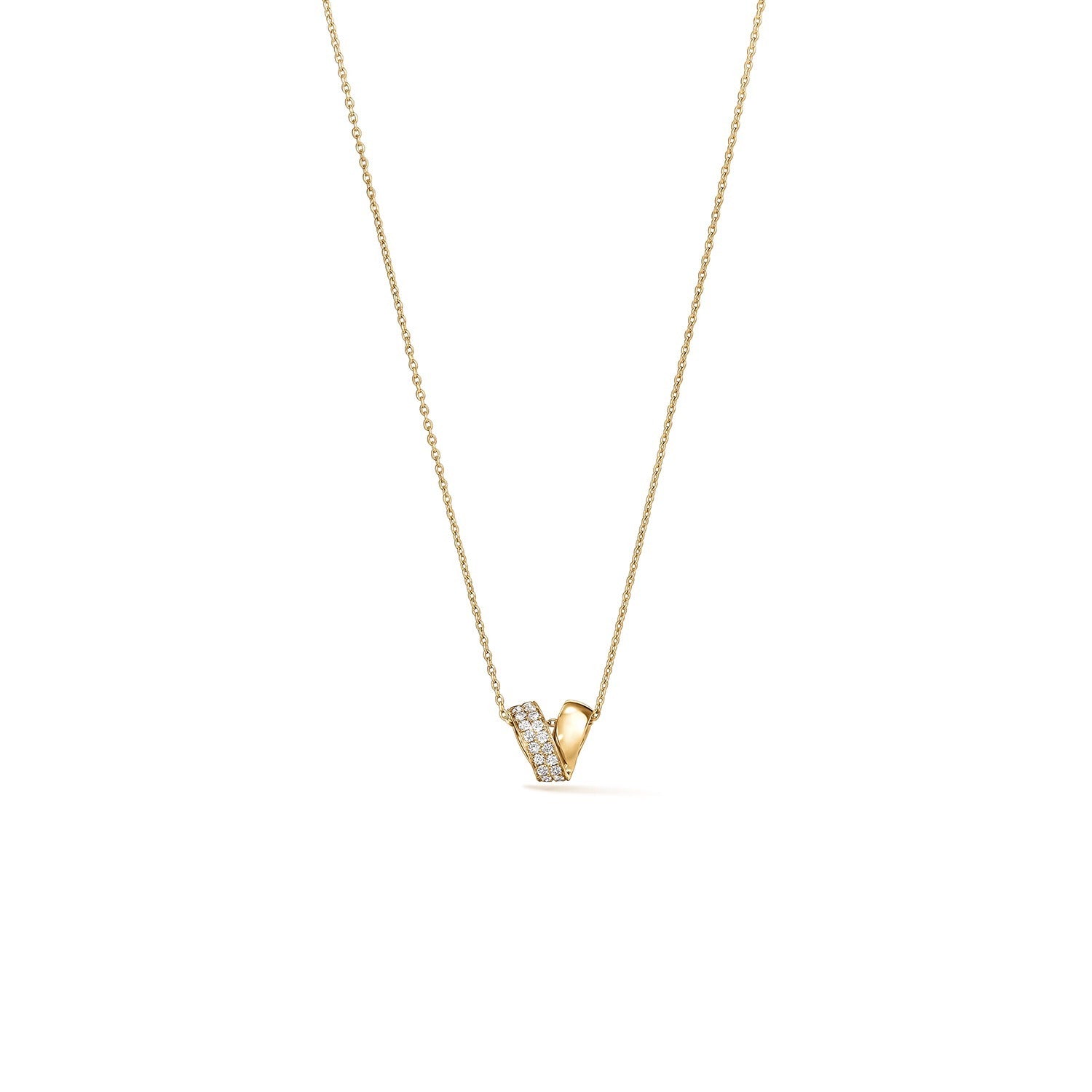 Hearts on Fire 18K Yellow Gold 17" INSIDE/OUT Rondel Diamond Pendant Necklace 0.10ctw