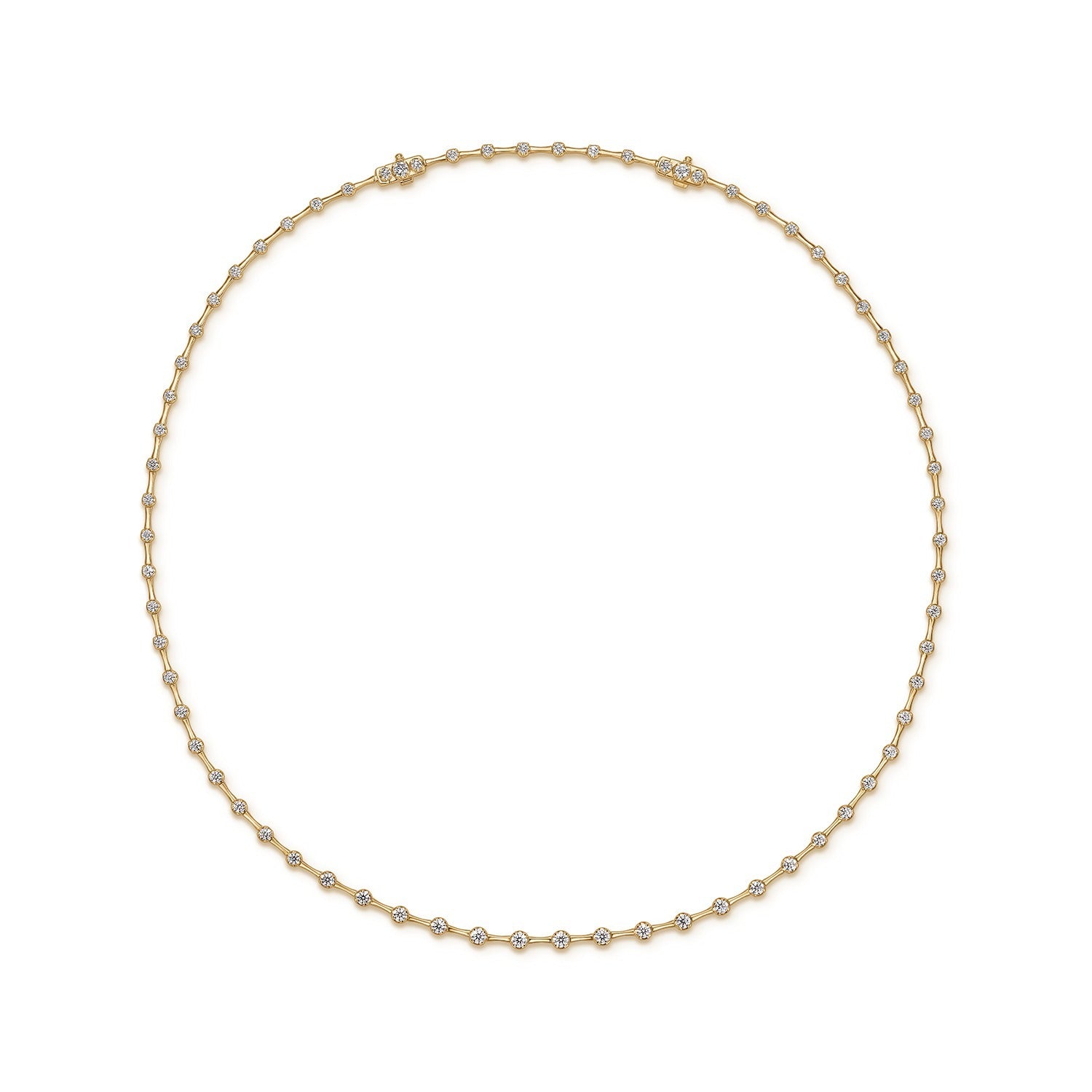 Video Thumbnail: Hearts on Fire Yellow Gold 18 Cascade Diamond Station Line Necklace 2 - Hearts on Fire 18k Yellow Gold 18" Cascade Diamond Station Line Neckla