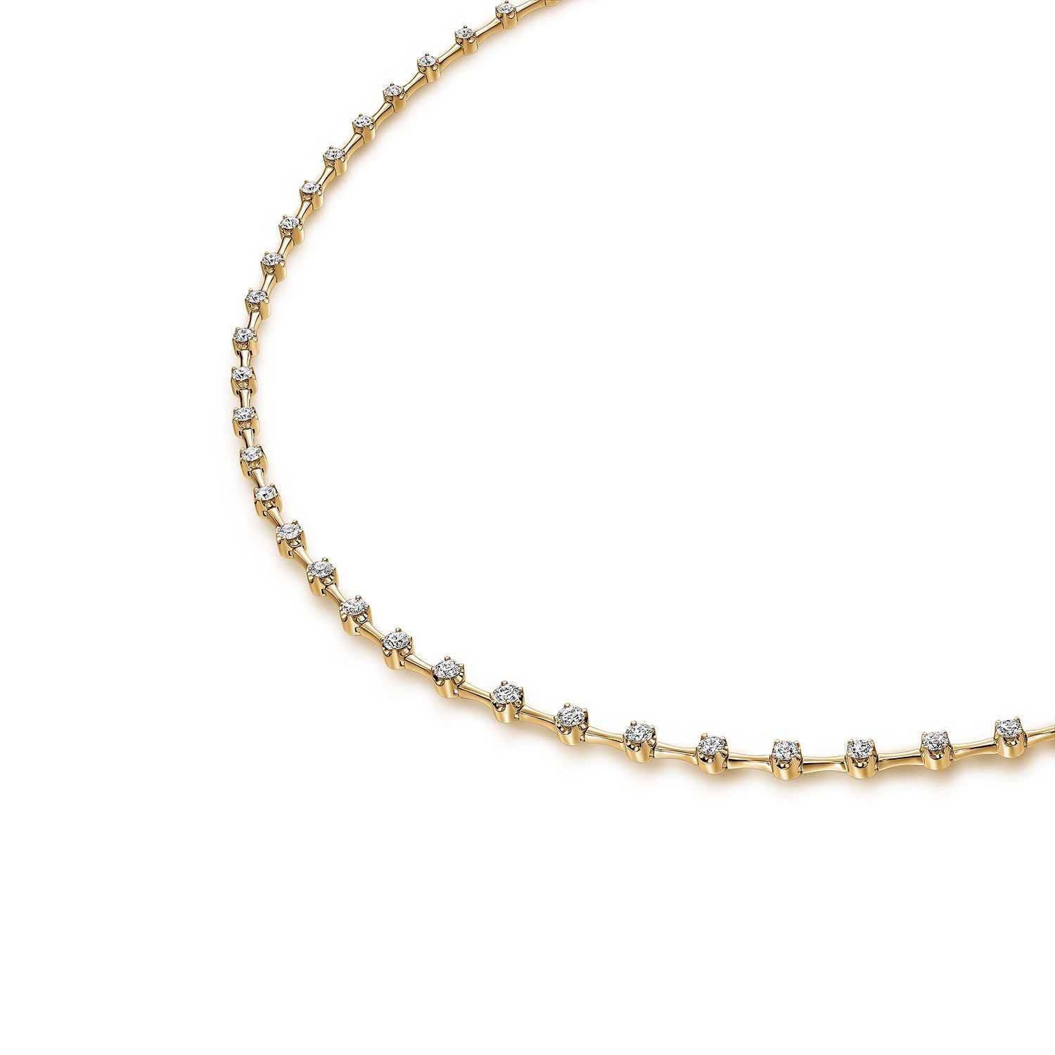 Video Thumbnail: Hearts on Fire Yellow Gold 18 Cascade Diamond Station Line Necklace 2 - Hearts on Fire 18k Yellow Gold 18" Cascade Diamond Station Line Neckla