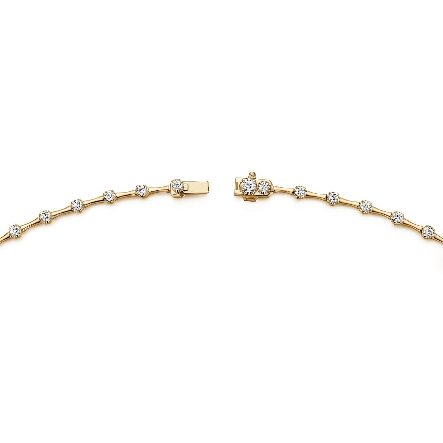 Video Thumbnail: Hearts on Fire Yellow Gold 18 Cascade Diamond Station Line Necklace 2 - Hearts on Fire 18k Yellow Gold 18" Cascade Diamond Station Line Neckla