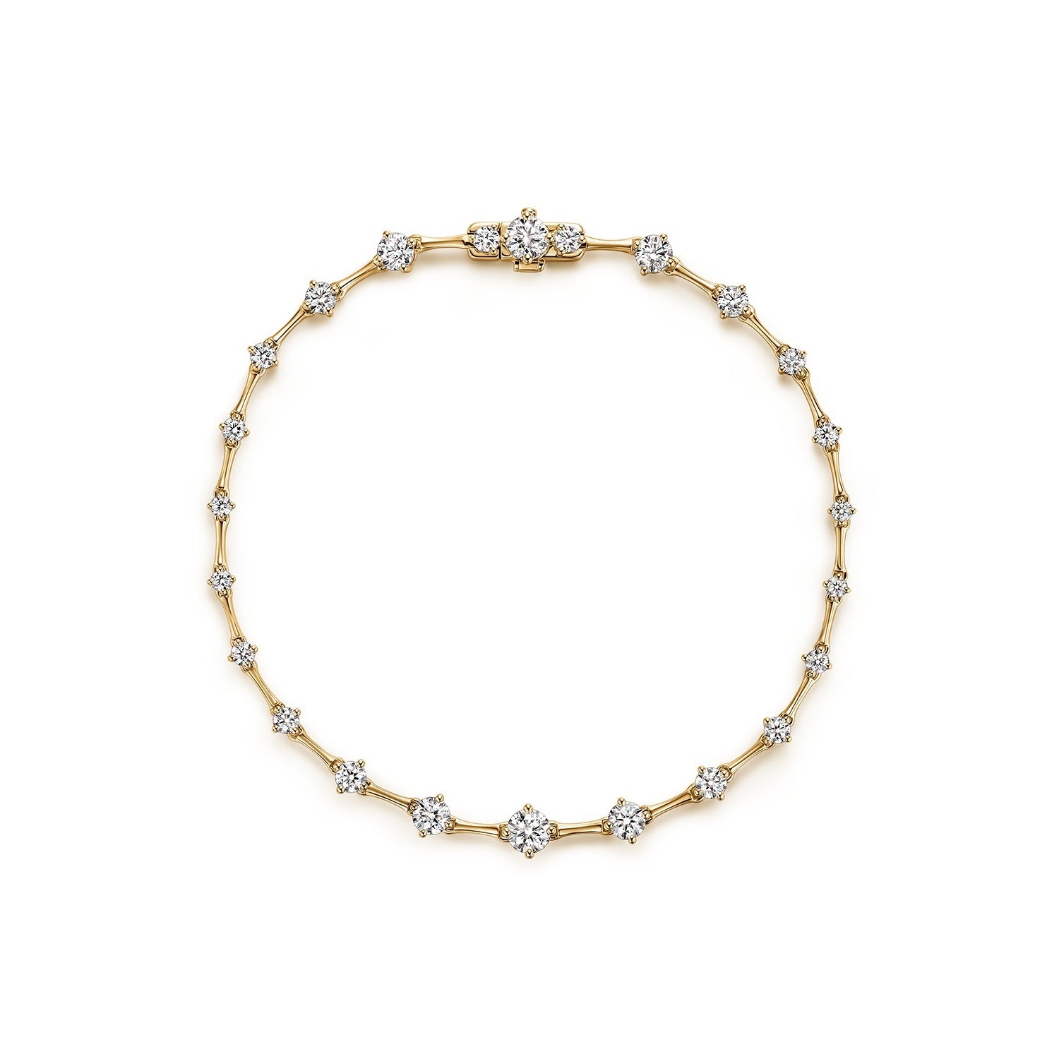 Video Thumbnail: Hearts on Fire Yellow Gold 6 5 Cascade Diamond Station Tennis Bracelet 1 - Hearts on Fire 18k Yellow Gold 6.5" Cascade Diamond Station Tennis Bra