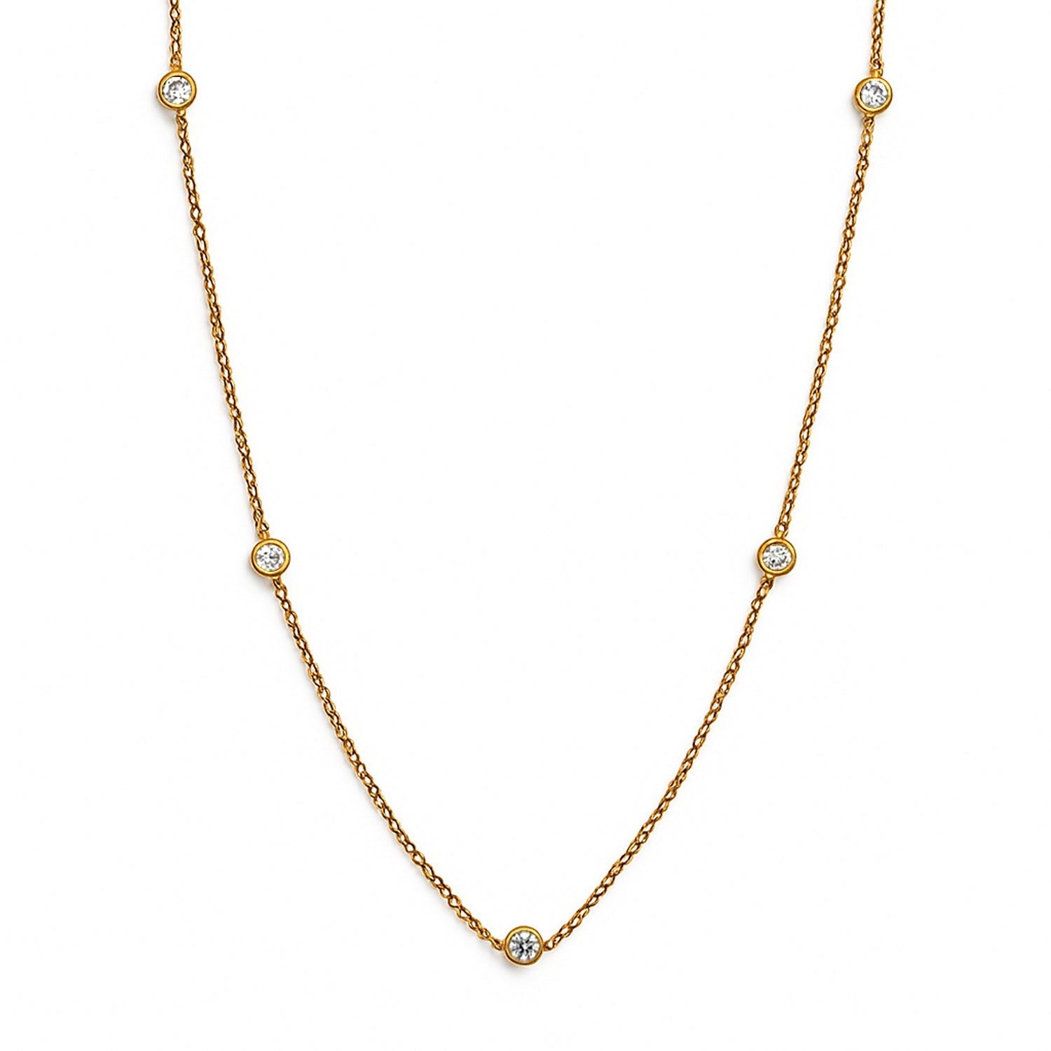 Video Thumbnail: Hearts on Fire Yellow Gold Bezel Diamond Necklace 1 - Hearts on Fire 18k Yellow Gold Bezel Diamond Necklace 1.05ctw