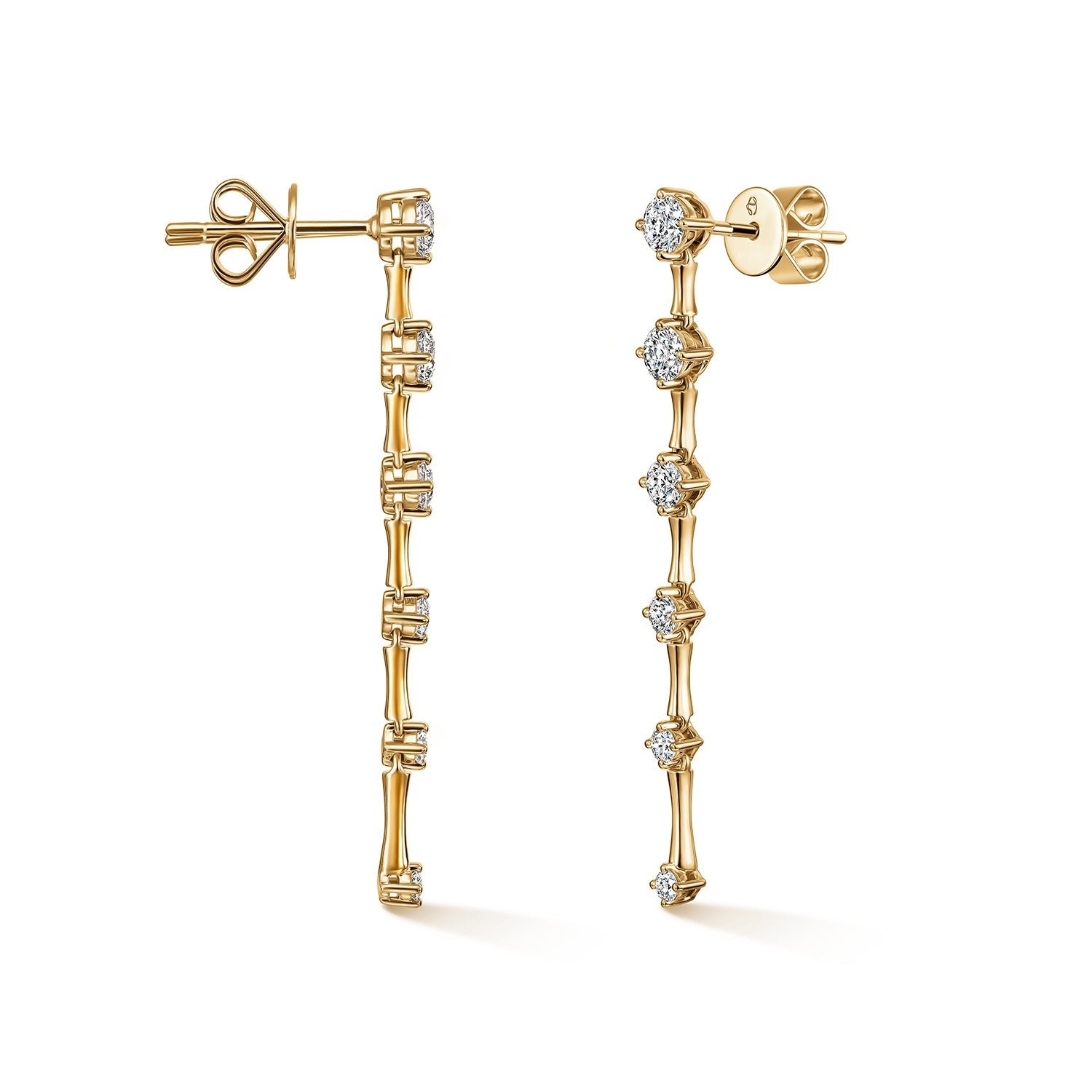 Video Thumbnail: Hearts on Fire Yellow Gold Cascade Diamond Station Earrings 1 - Hearts on Fire 18k Yellow Gold Cascade Diamond Station Earrings 1.00ct