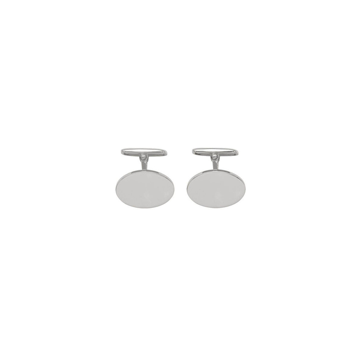 Howard 10K White Gold Engravable Oval Cufflinks