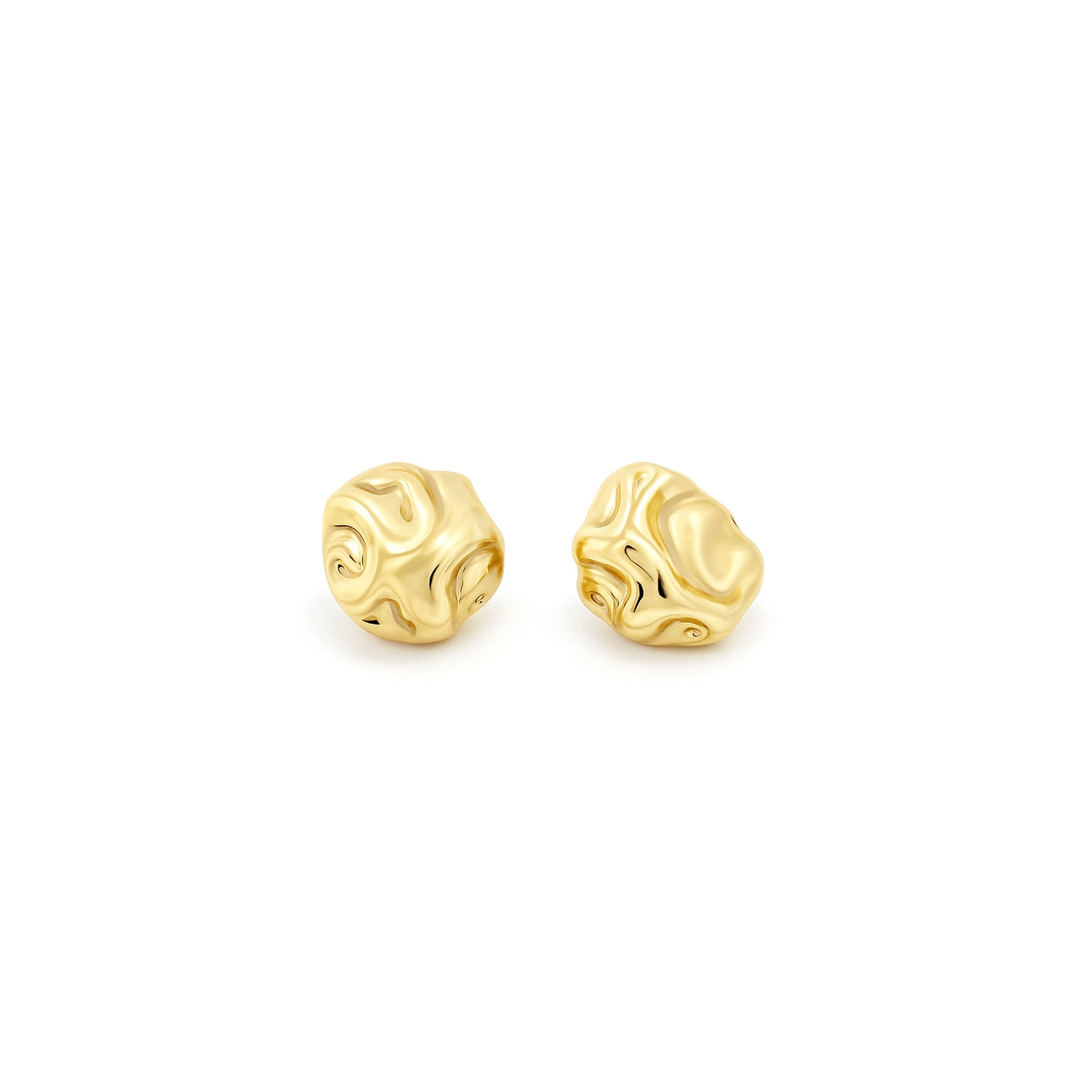 Video Thumbnail: Howard Yellow Gold Crinkle Freeform Stud Earrings 8193 - Howard 14k Yellow Gold Crinkle Freeform Stud Earrings