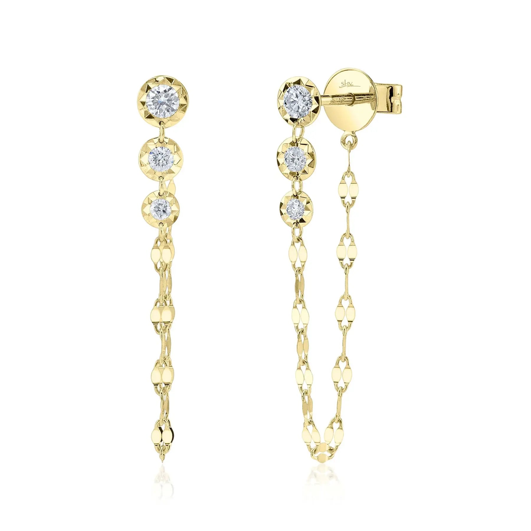 Video Thumbnail: Howard Yellow Gold Diamond Sparkle Chain Earrings 0 - Howard 14k Yellow Gold Diamond Sparkle Chain Earrings 0.23ctw