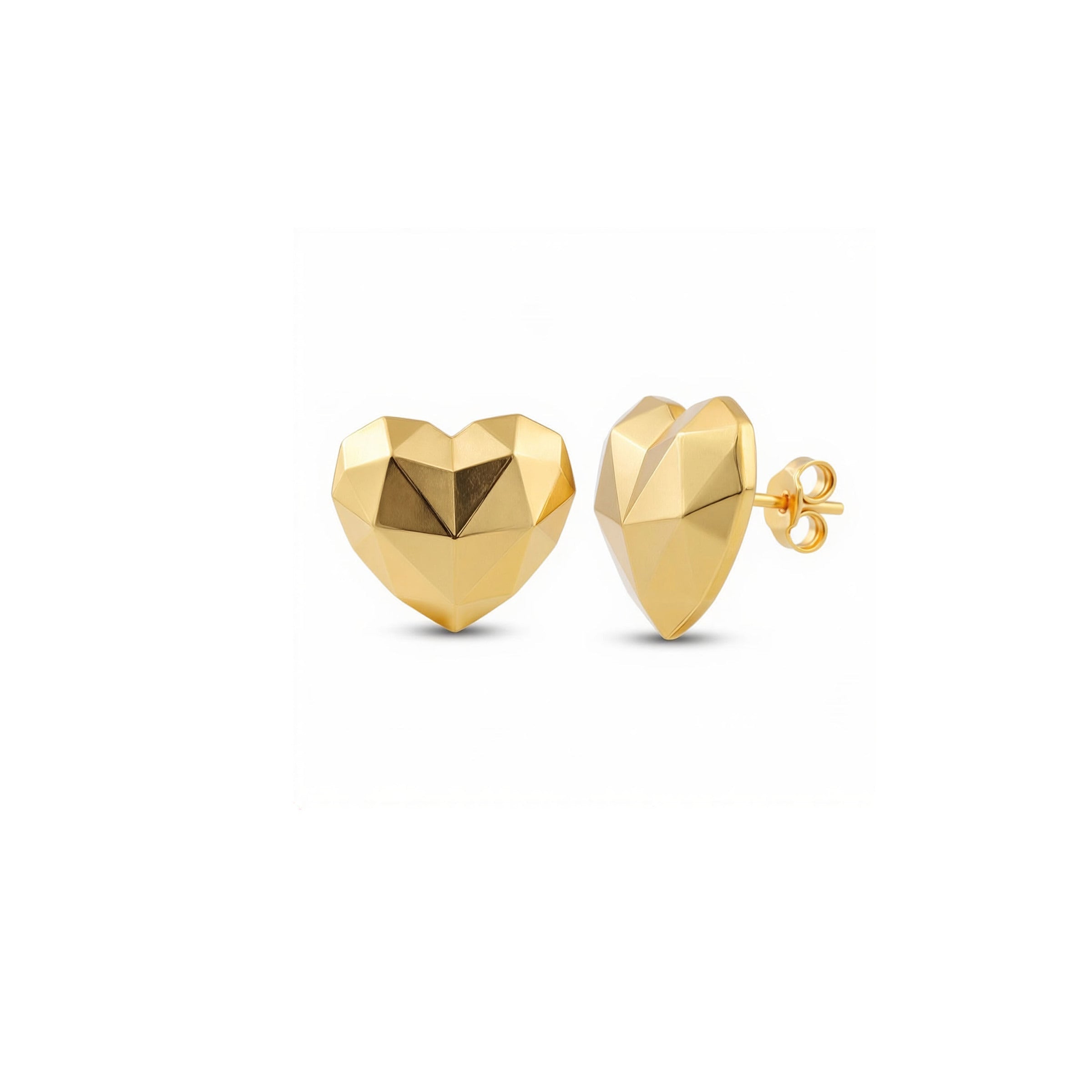 Video Thumbnail: Howard Yellow Gold Geometric Heart Stud Earrings Width 4675 - Howard 14k Yellow Gold Geometric Heart Stud Earrings
