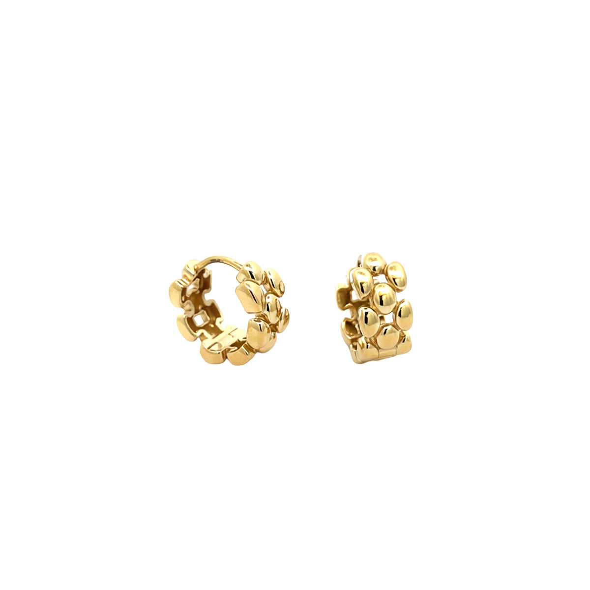Howard 14K Yellow Gold Puffed Link-Style Huggie Earrings