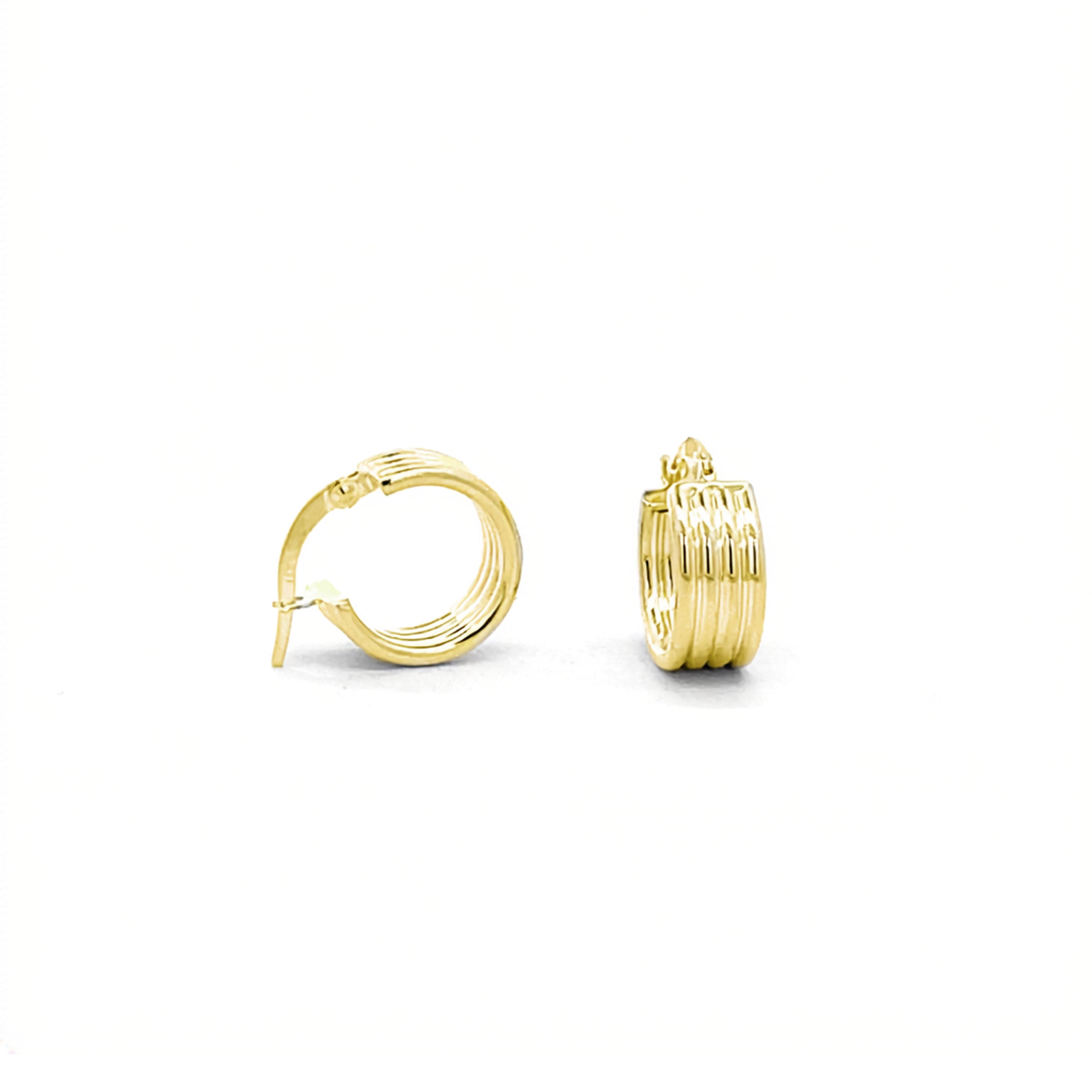 Video Thumbnail: Howard Yellow Gold Ribbed Hoop Earrings 85847822 - Howard 14k Yellow Gold Ribbed Hoop Earrings