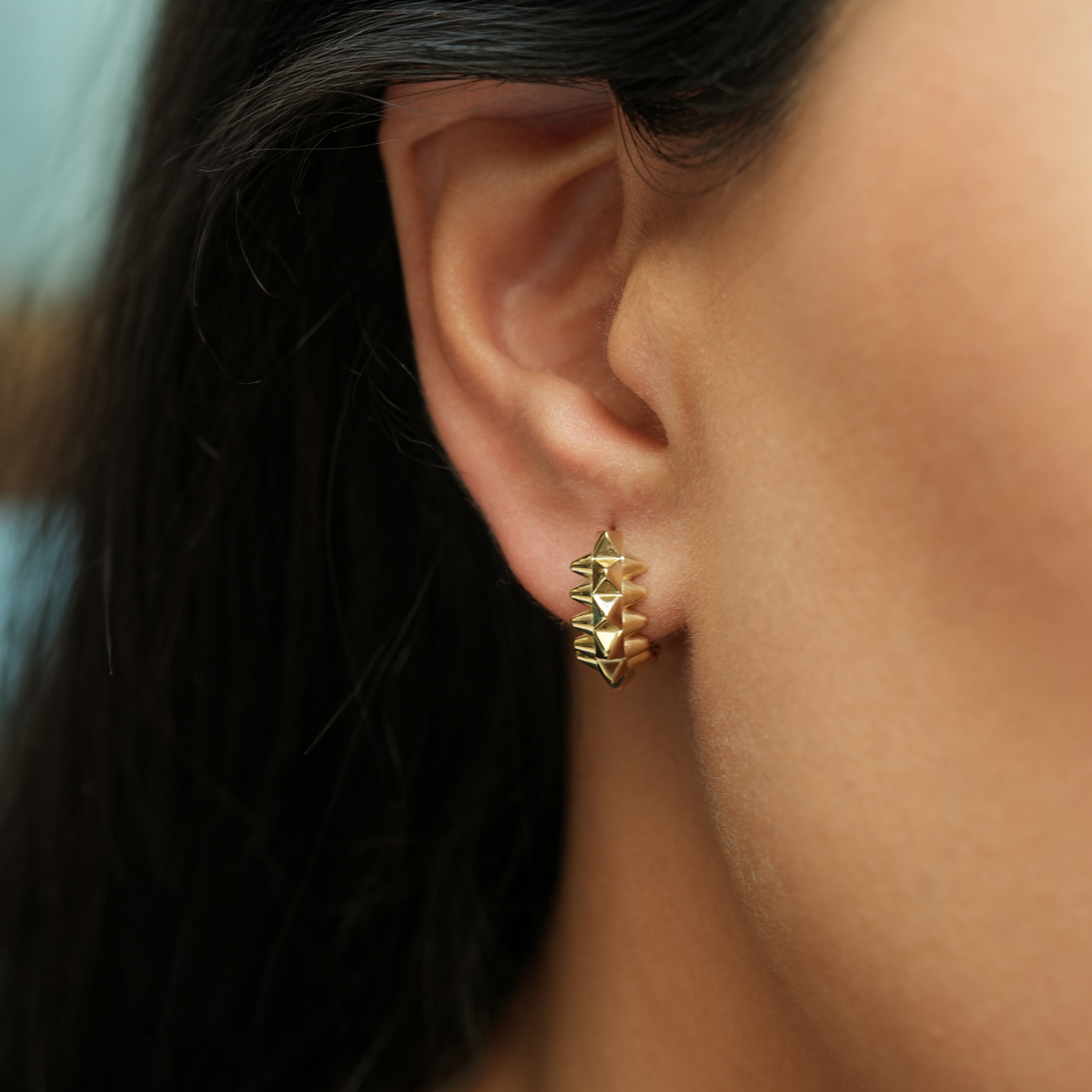 Howard 14K Yellow Gold Spike Huggie Earrings