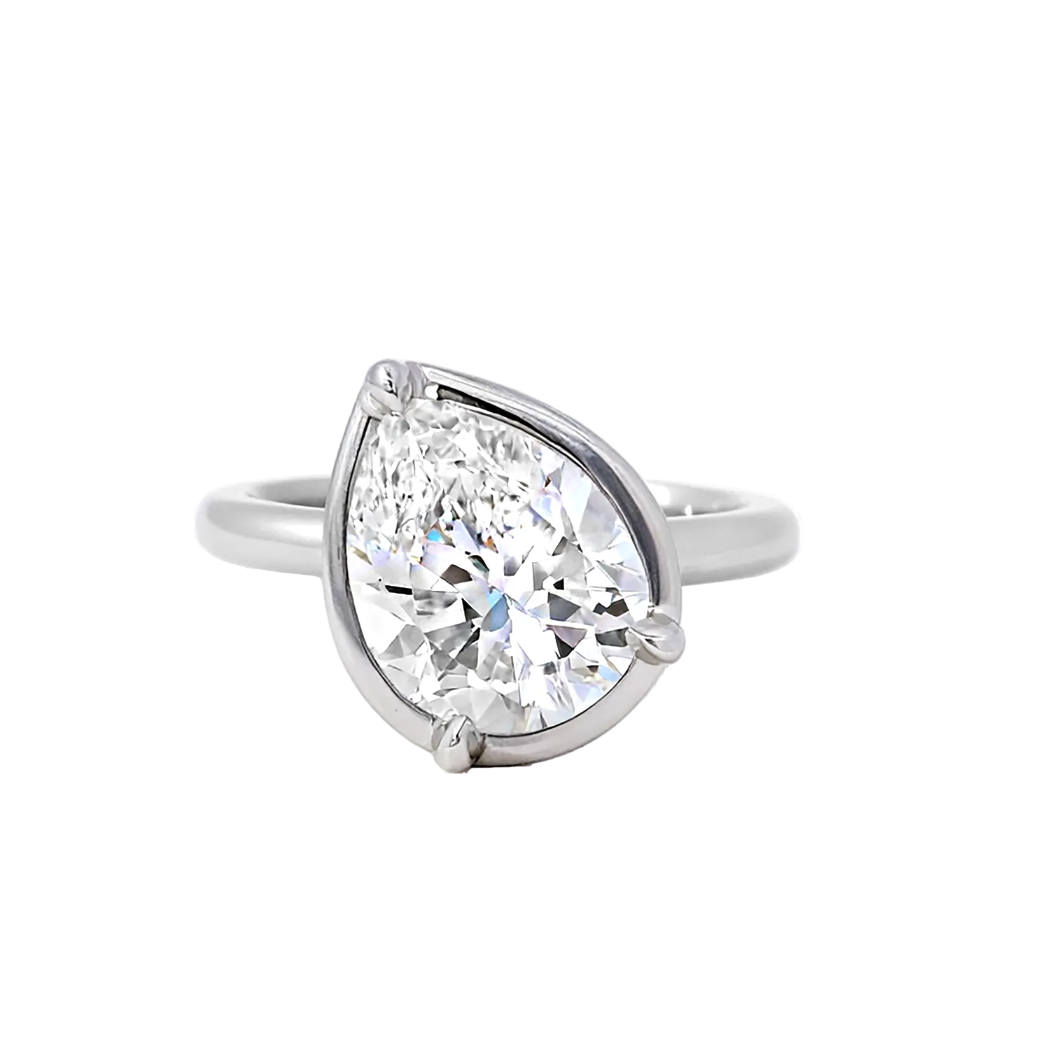 Video Thumbnail: Howard Platinum Angled Solitaire Ring With 2 Pear F 08226121 - Howard Platinum Angled Solitaire Ring With 2.80ct Pear Vs2 F