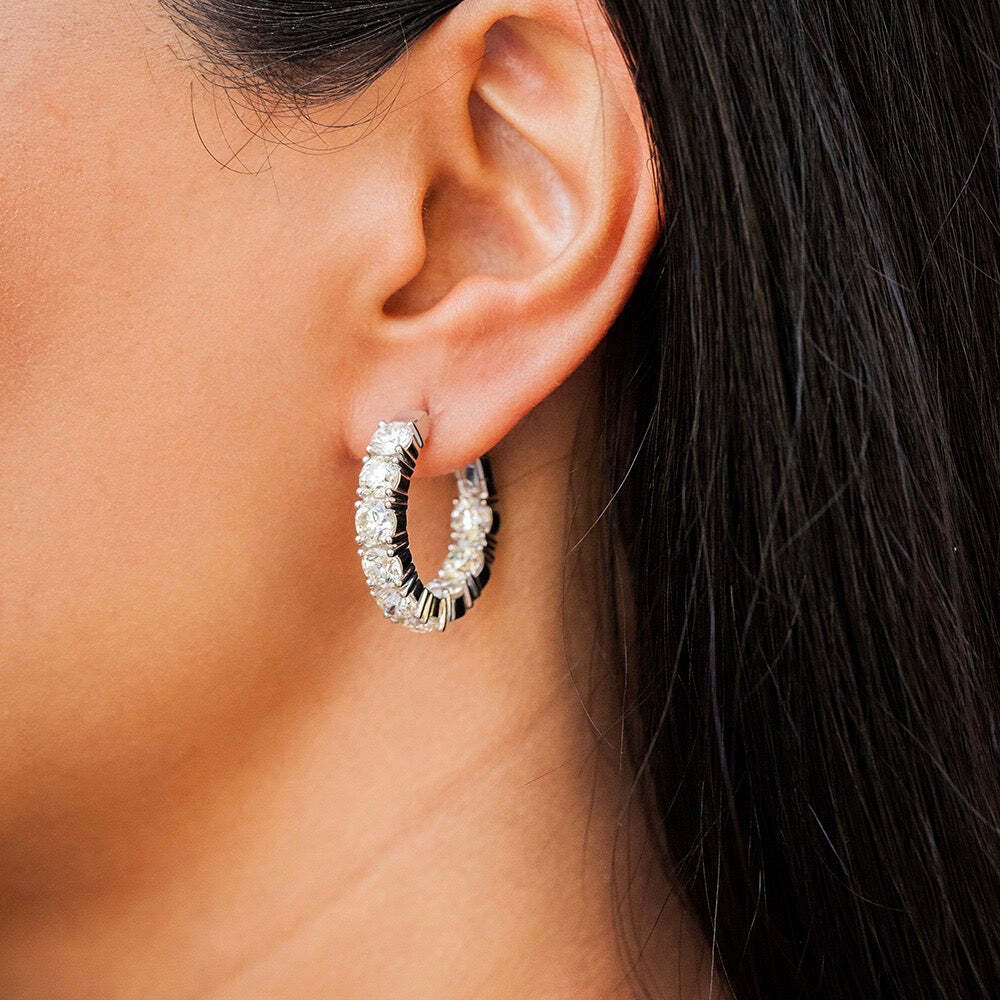 Video Thumbnail: Img 0016 - 18k Inside-out Diamond Huggie Earrings