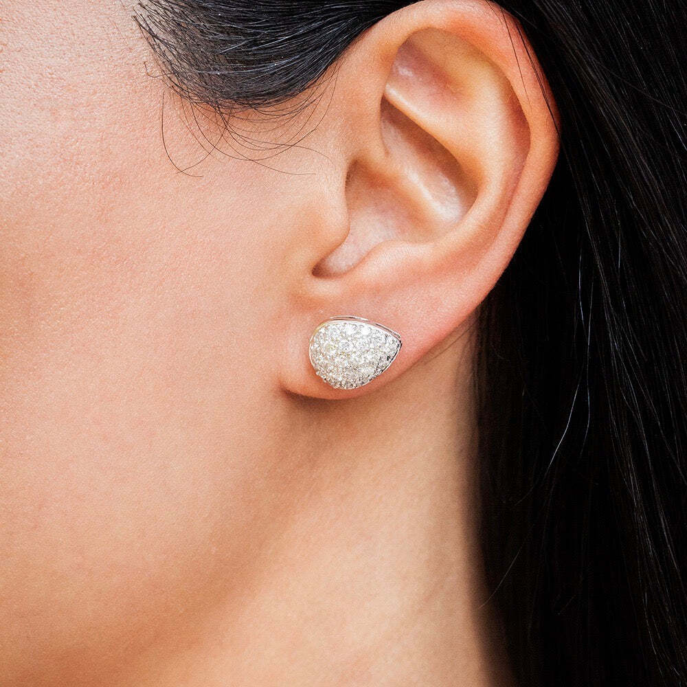 Pear Shape Cluster Stud Earrings