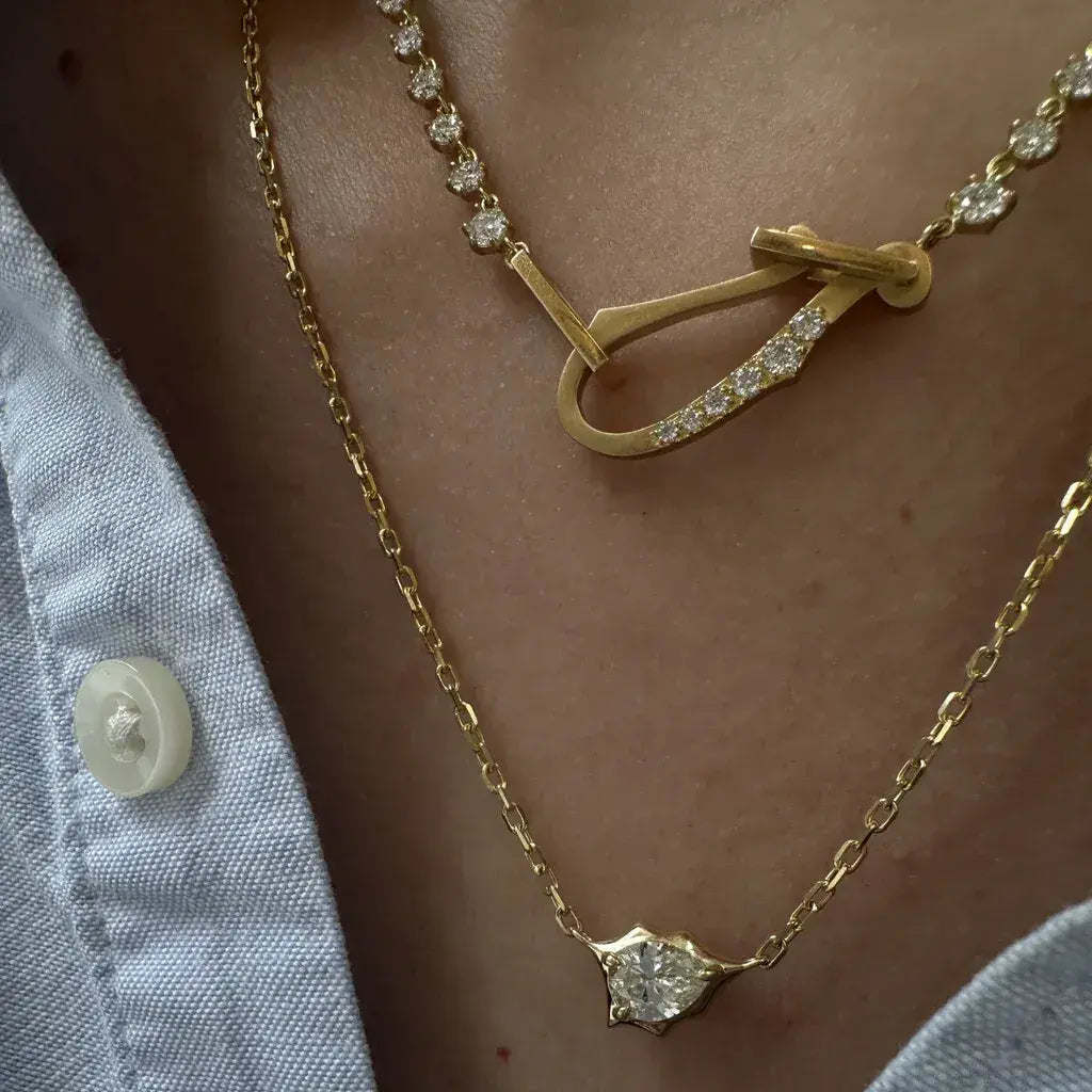 Video Thumbnail: Jade Trau Yellow Gold 18 Small Envoy Pendant With Chain 0 - Jade Trau 18k Yellow Gold 18" Small Envoy Pendant With Chain 0.51ctw