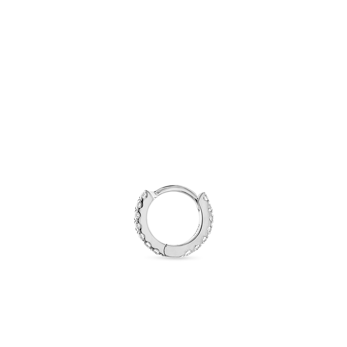 Video Thumbnail: Maria Tash White Gold Diamond Eternity Hoop Earring Size - Maria Tash 18k White Gold 5mm Diamond Eternity Hoop Earring