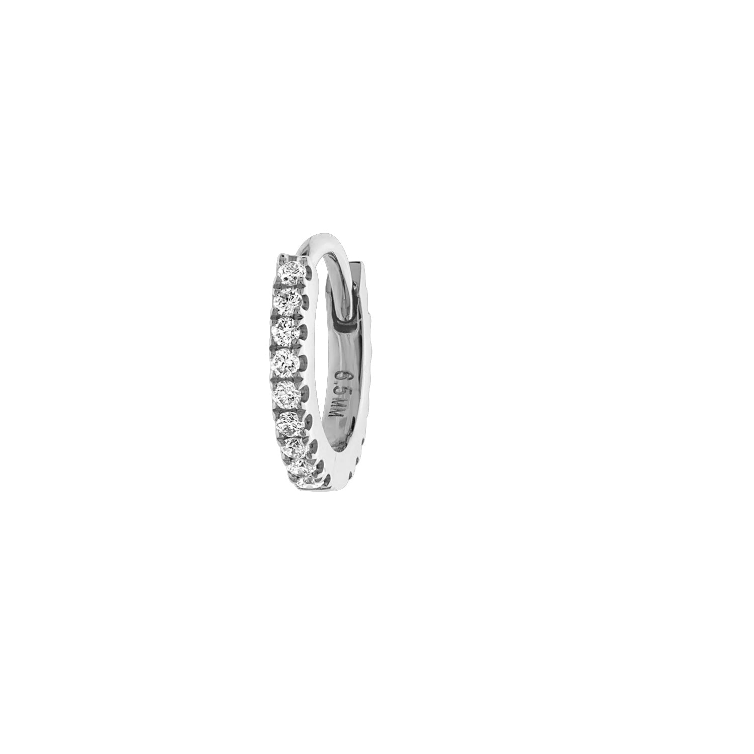 Maria Tash 18K Gold Diamond Eternity Hoop Earring 6.5mm