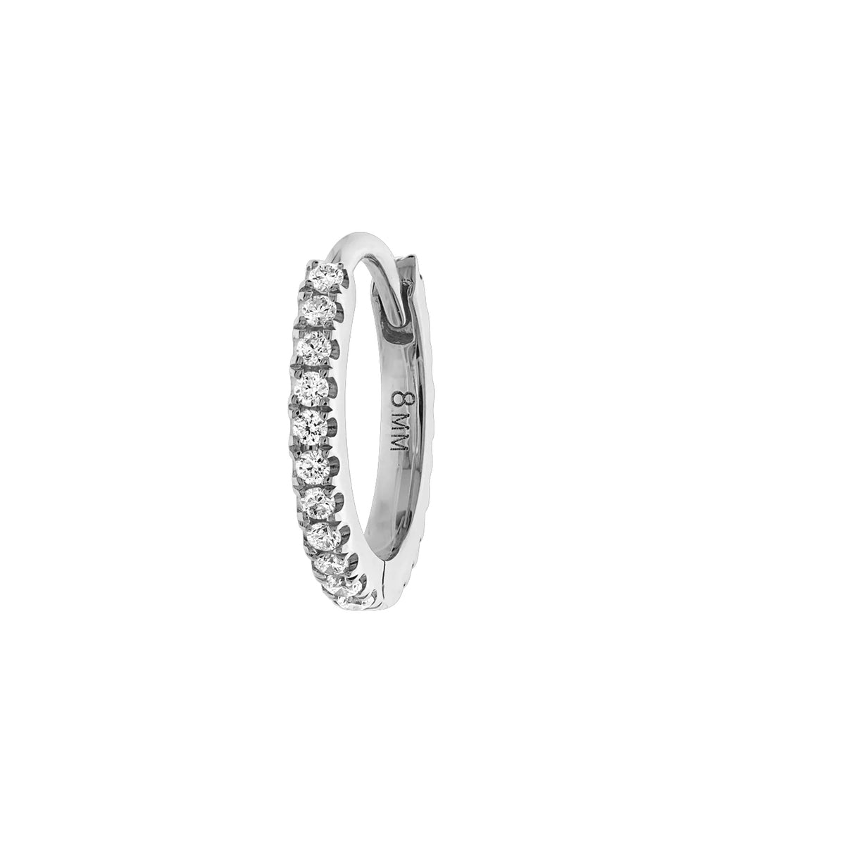 Maria Tash 18K Gold Diamond Eternity Hoop Earring 8mm