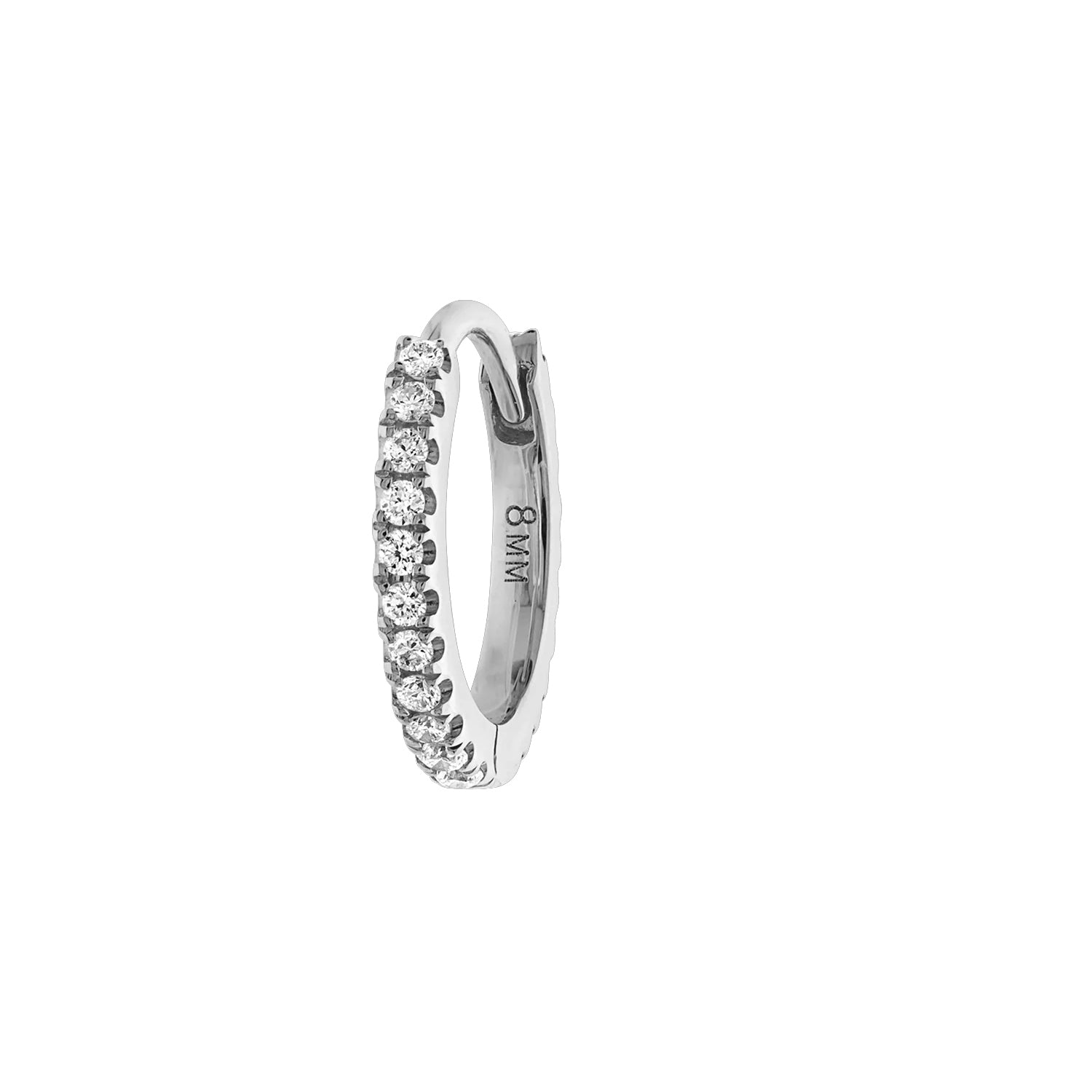 Maria Tash 18K Gold Diamond Eternity Hoop Earring 8mm