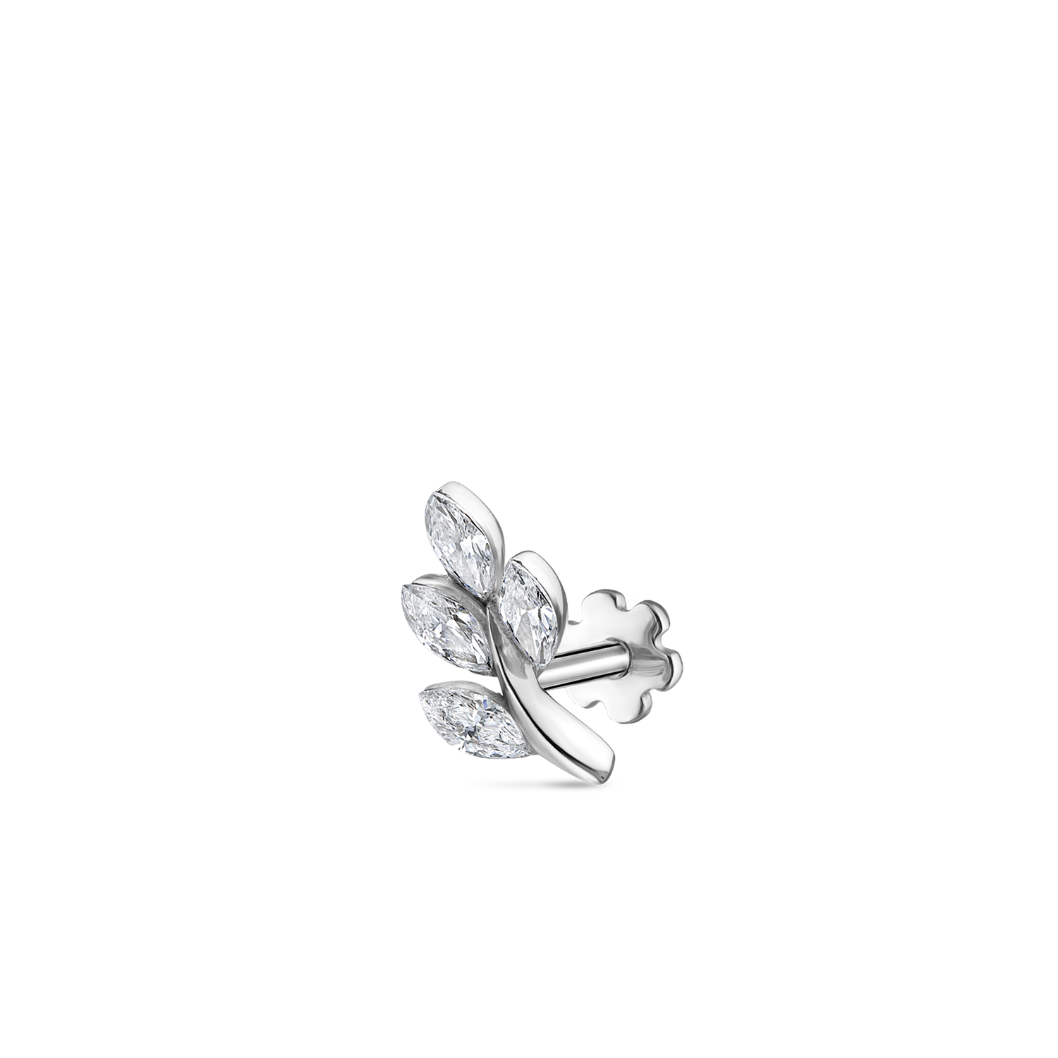 Video Thumbnail: Maria Tash Gold Diamond Vine Threaded Stud Earring - Maria Tash 18k Gold Diamond Vine Threaded Stud Earring 8mm