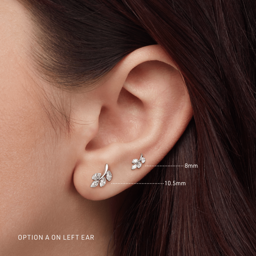 Video Thumbnail: Maria Tash Gold Diamond Vine Threaded Stud Earring - Maria Tash 18k Gold Diamond Vine Threaded Stud Earring 8mm