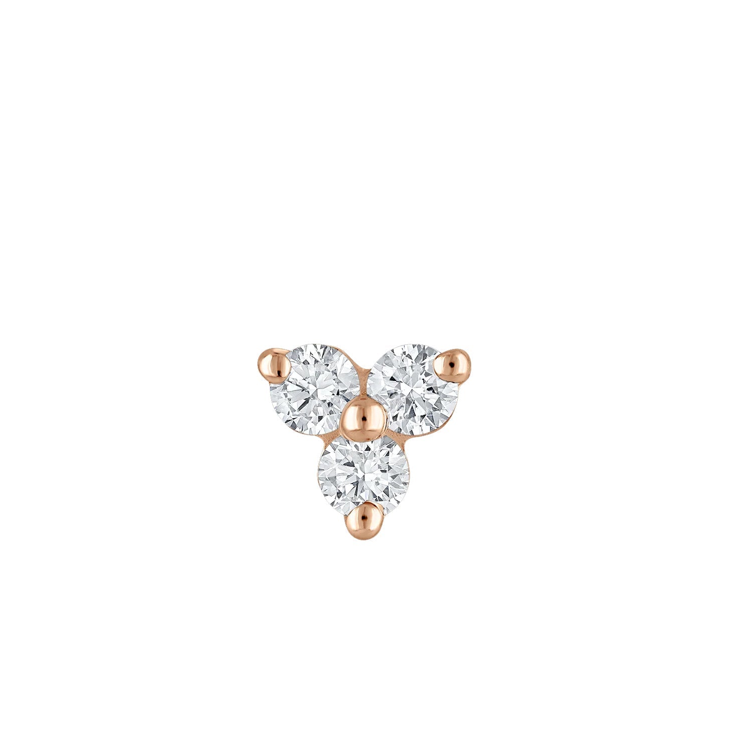 Video Thumbnail: Maria Tash Diamond Trinity Stud Earring 4 - Maria Tash 18k Rose Gold Diamond Trinity Stud Earring 4.5mm