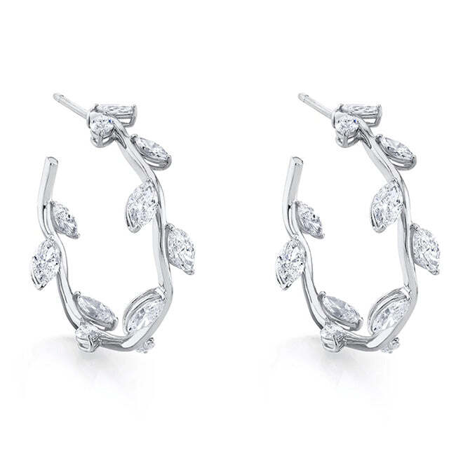 Video Thumbnail: Marquis Diamond Hoop Earrings