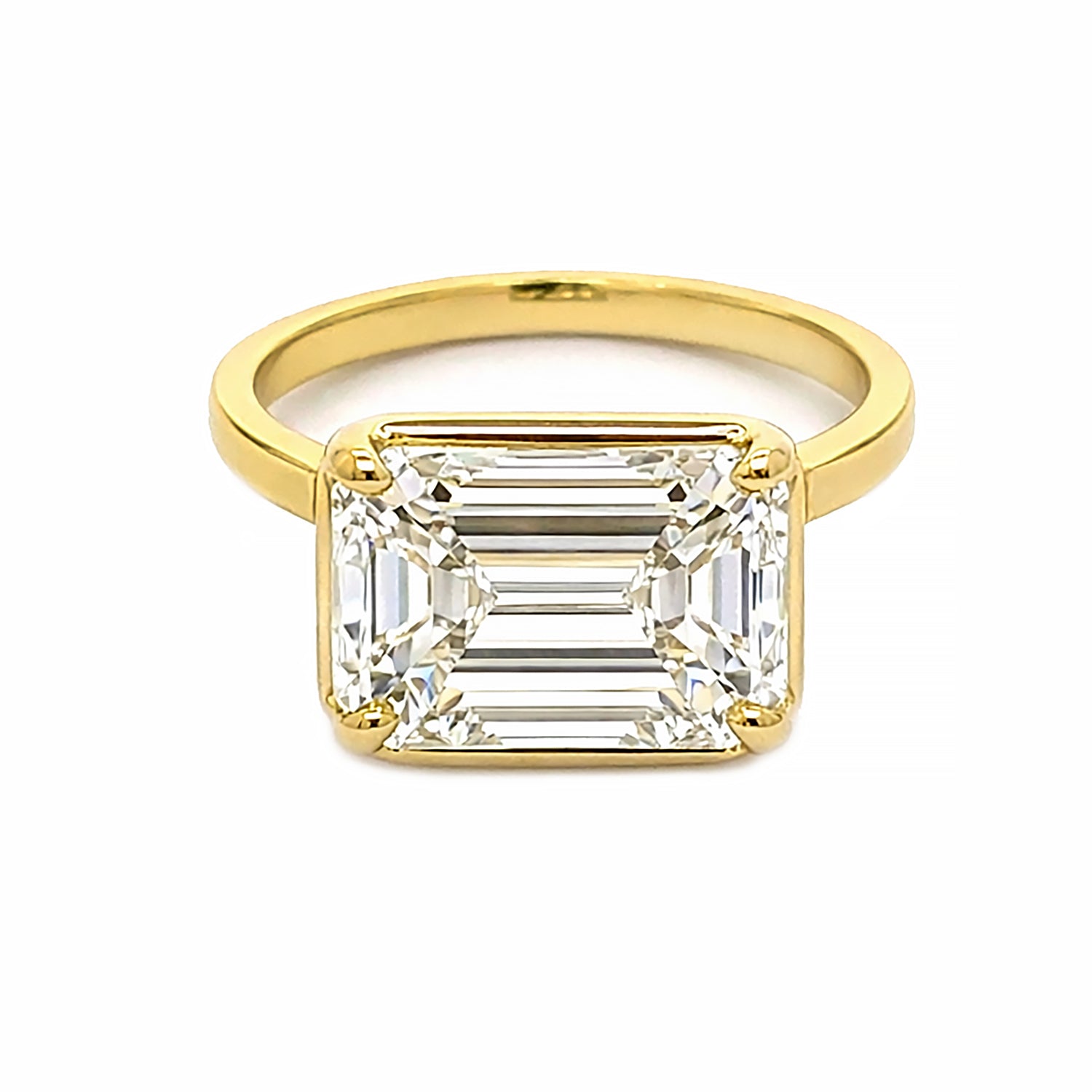 Norman Silverman 18K Yellow Gold   Bezel-Set Engagement Ring  6.01ctw