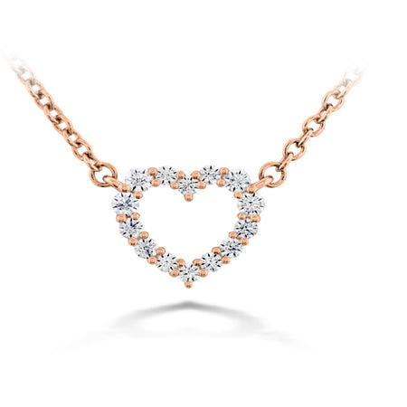 Hearts On Fire  18K Rose Gold Signature Hearts Pendant  0.12ctw