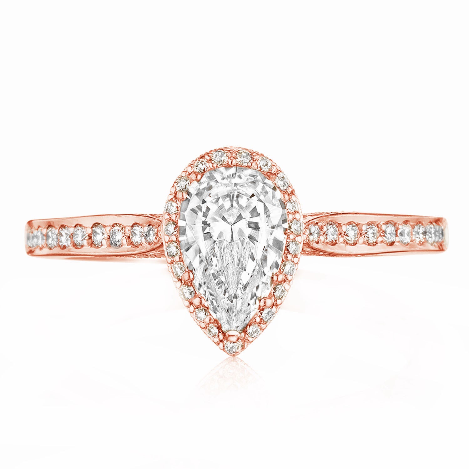 Tacori 18k Rose Dantela Diamond Engagment Ring 0.28ctw