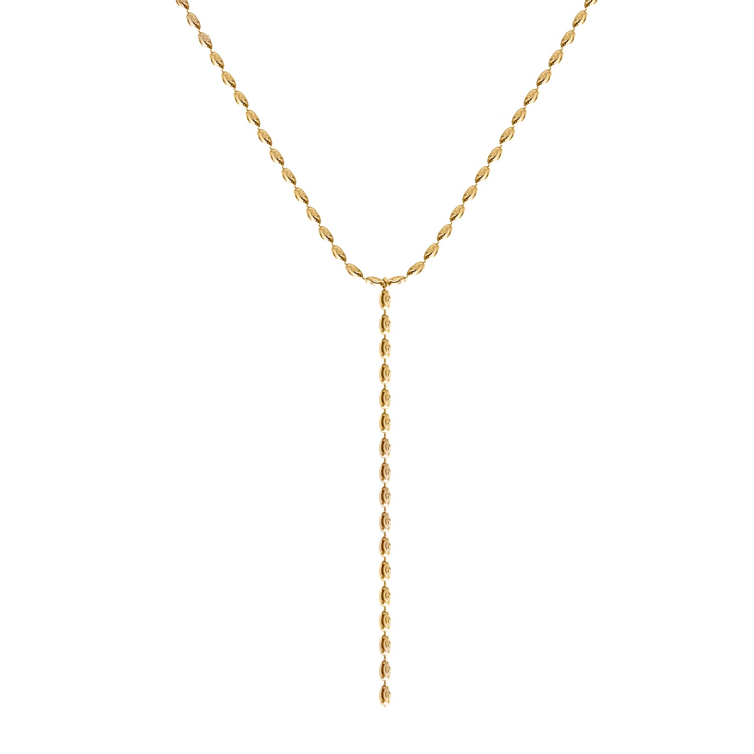 Ovalina Lariat Gold Necklace