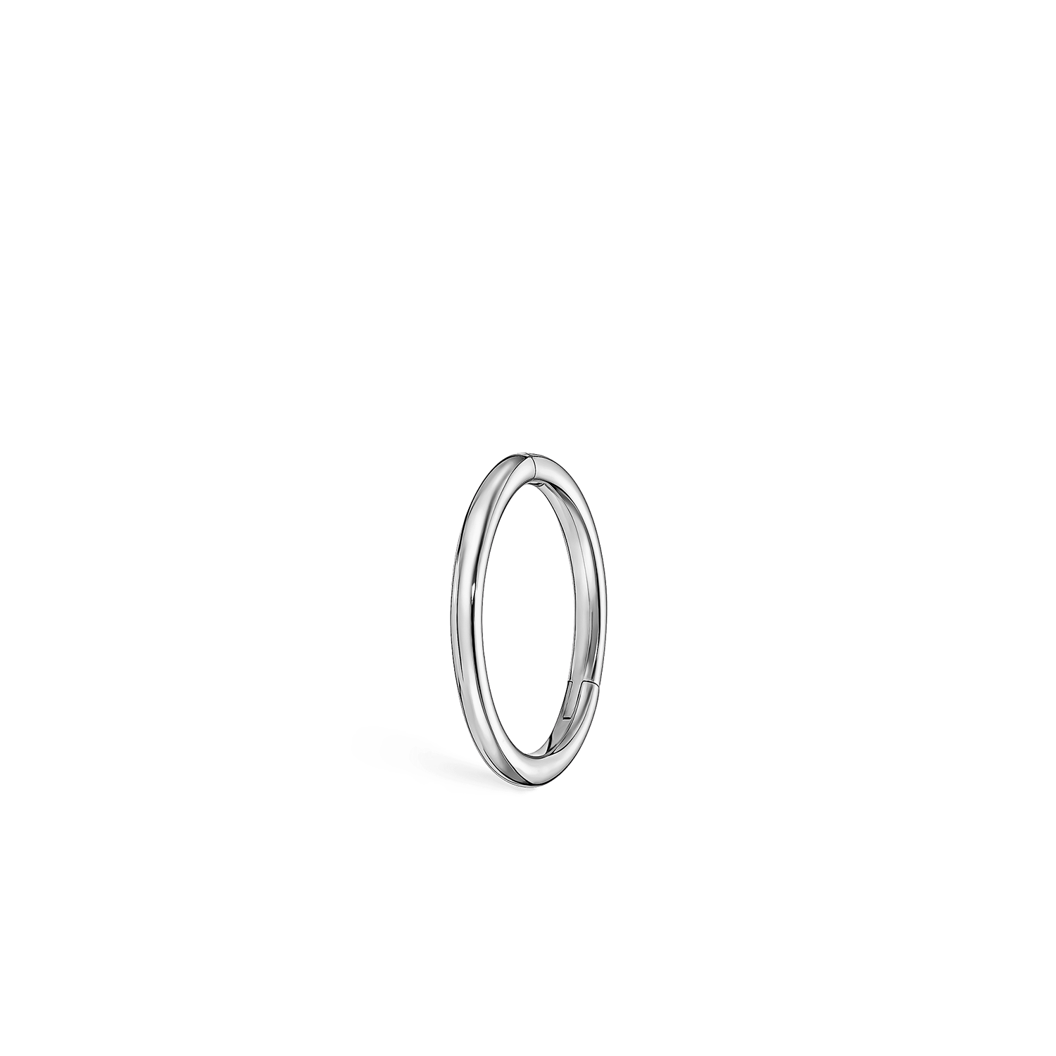 14K White Gold 8mm Plain Hoop Earring