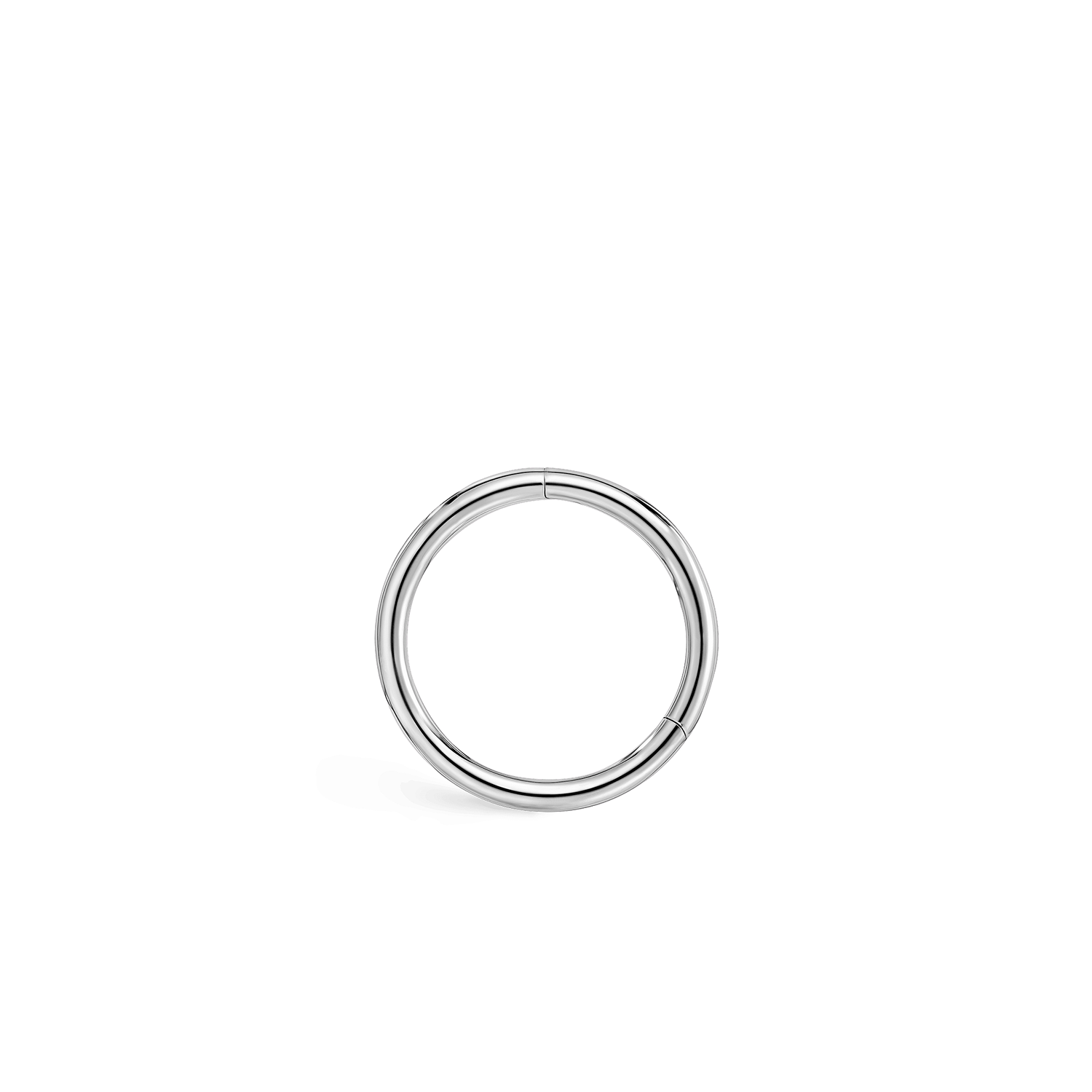 14K White Gold 8mm Plain Hoop Earring