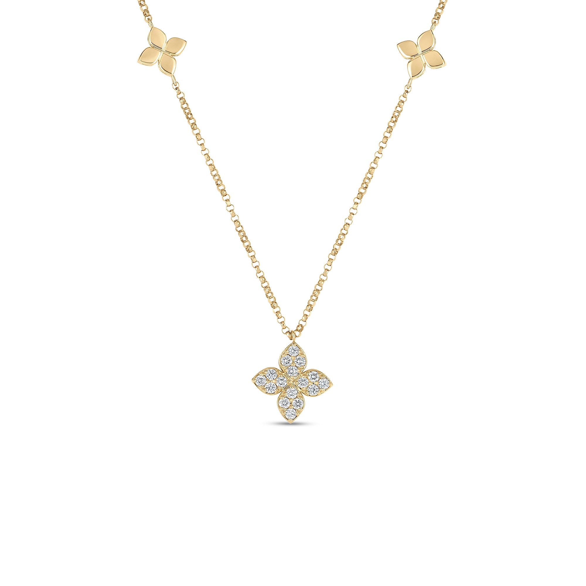 18K Gold Love By The Inch 4 Station Necklace