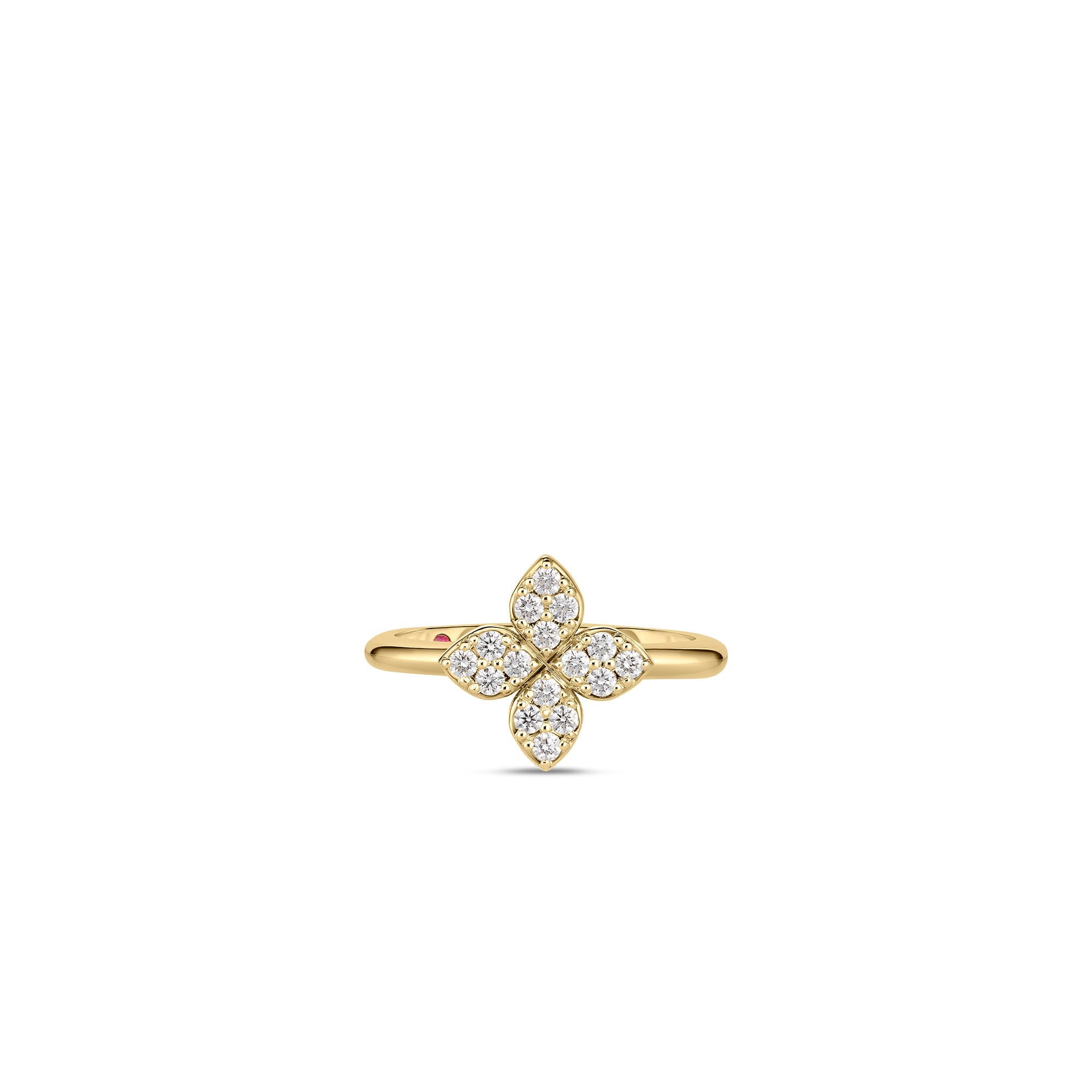 18K Gold Love In Verona Medium Diamond Flower Ring