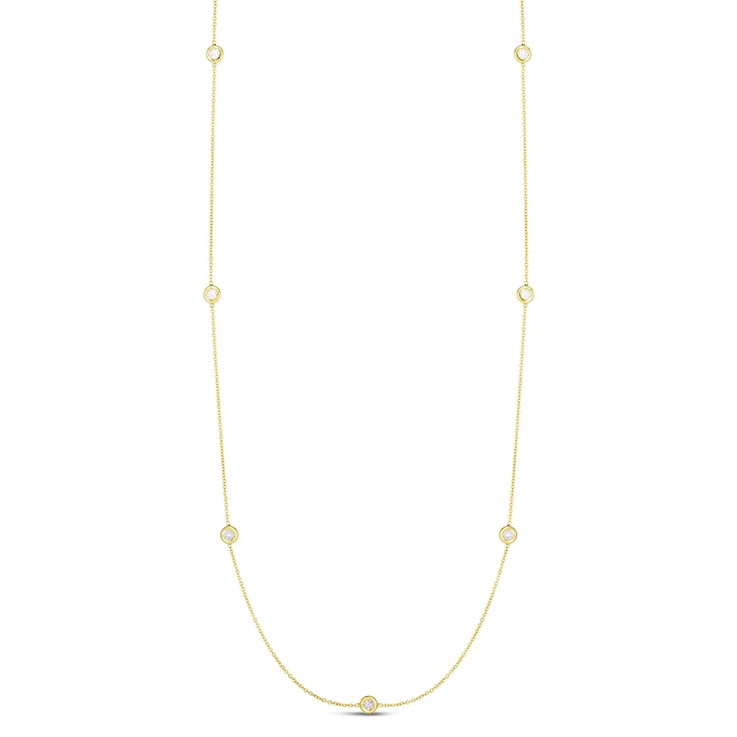 18KY Gold Diamonds by the Inch 7 Station Necklace